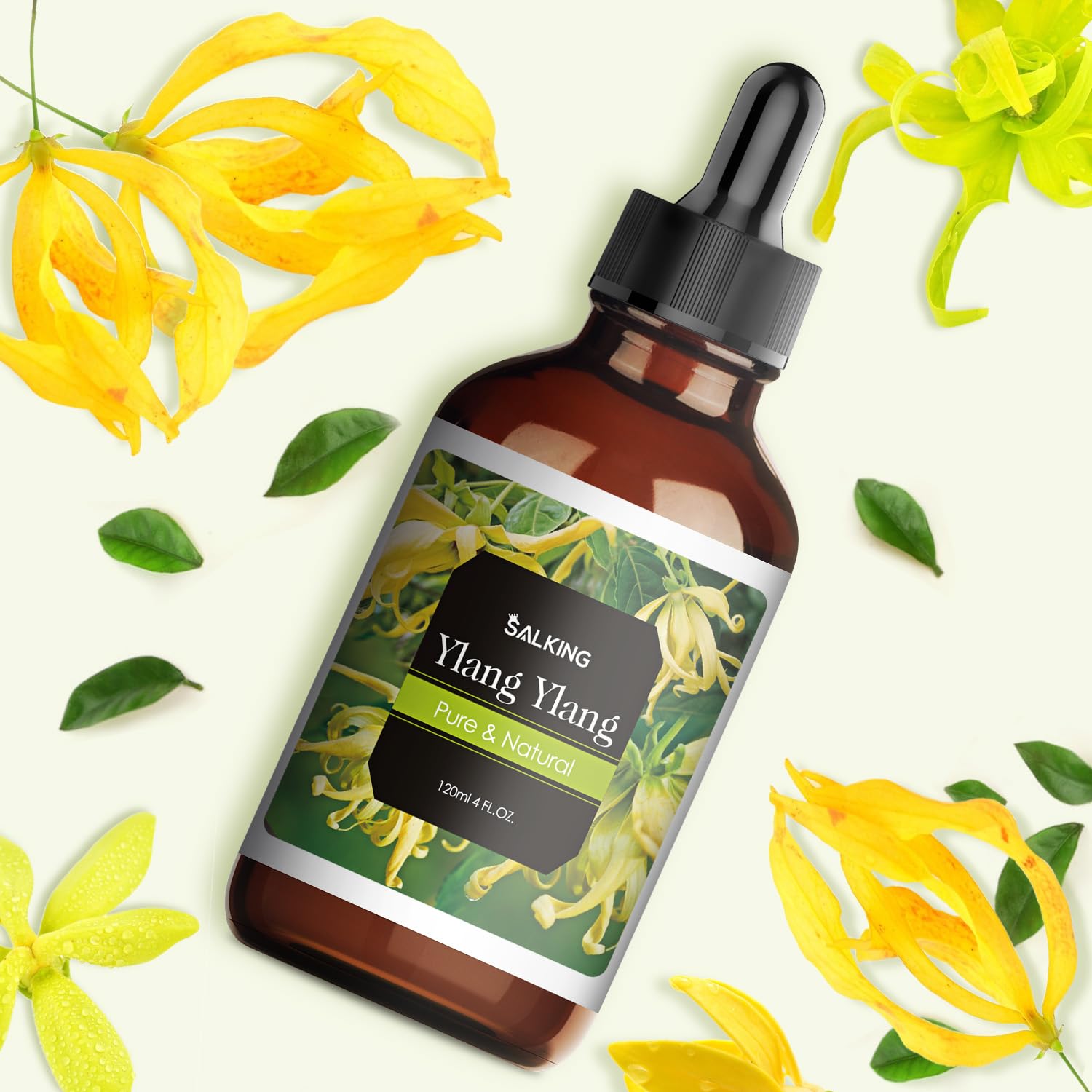 Pure Ylang Ylang Essential Oil 4 Fl Oz (120ml) - 100% Natural Therapeutic Grade Aromatherapy Oil for Diffusers, Massage, Candle & Soap Making | Relaxing Scent for Spa, Yoga & Stress Relief
