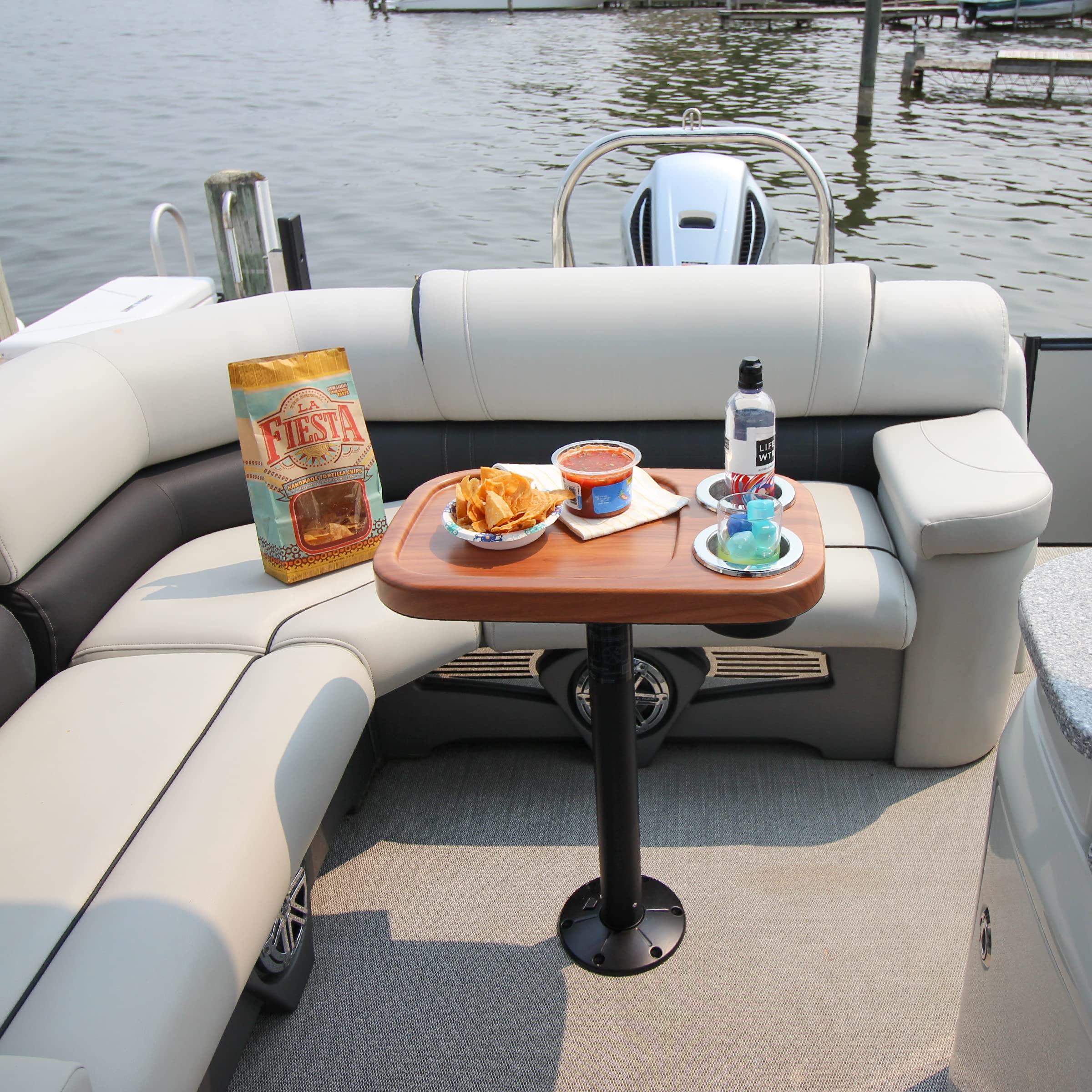 Manufacturers' Select ITC Marine Cocktail Boat Table Leg Set - Stainless Steel Pontoon Accessories & Adjustable Marine Pedestal Table for Boats, Yachts, and Outdoor Decks | Perfect for Entertaining, Dining, and Relaxing on Water