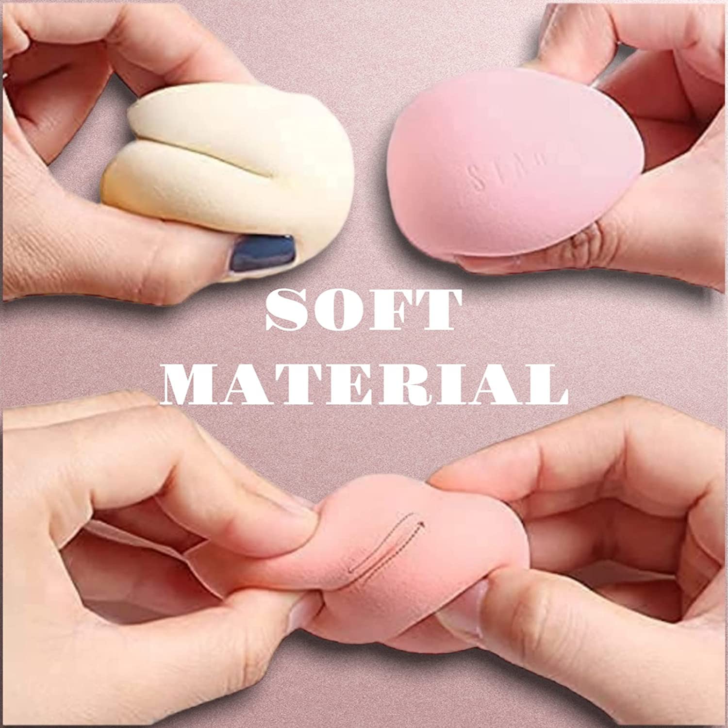 Lusty Soul Mushroom Makeup Sponge & 6-Piece Beauty Blender Set - Professional Cosmetic Sponge for Flawless Foundation Application - Perfect for Liquid, Cream & Powder Makeup - Home & Travel Use