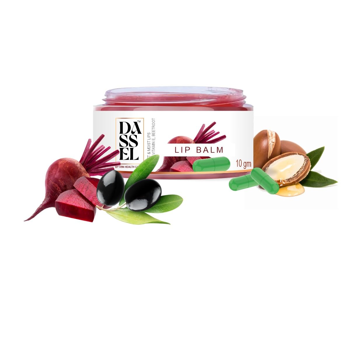 Dassel Beetroot Lip Balm 10g - Natural Moisturizing Lip Care for Dry & Chapped Lips - Vegan, Cruelty-Free - Perfect for Winter, Travel & Daily Hydration
