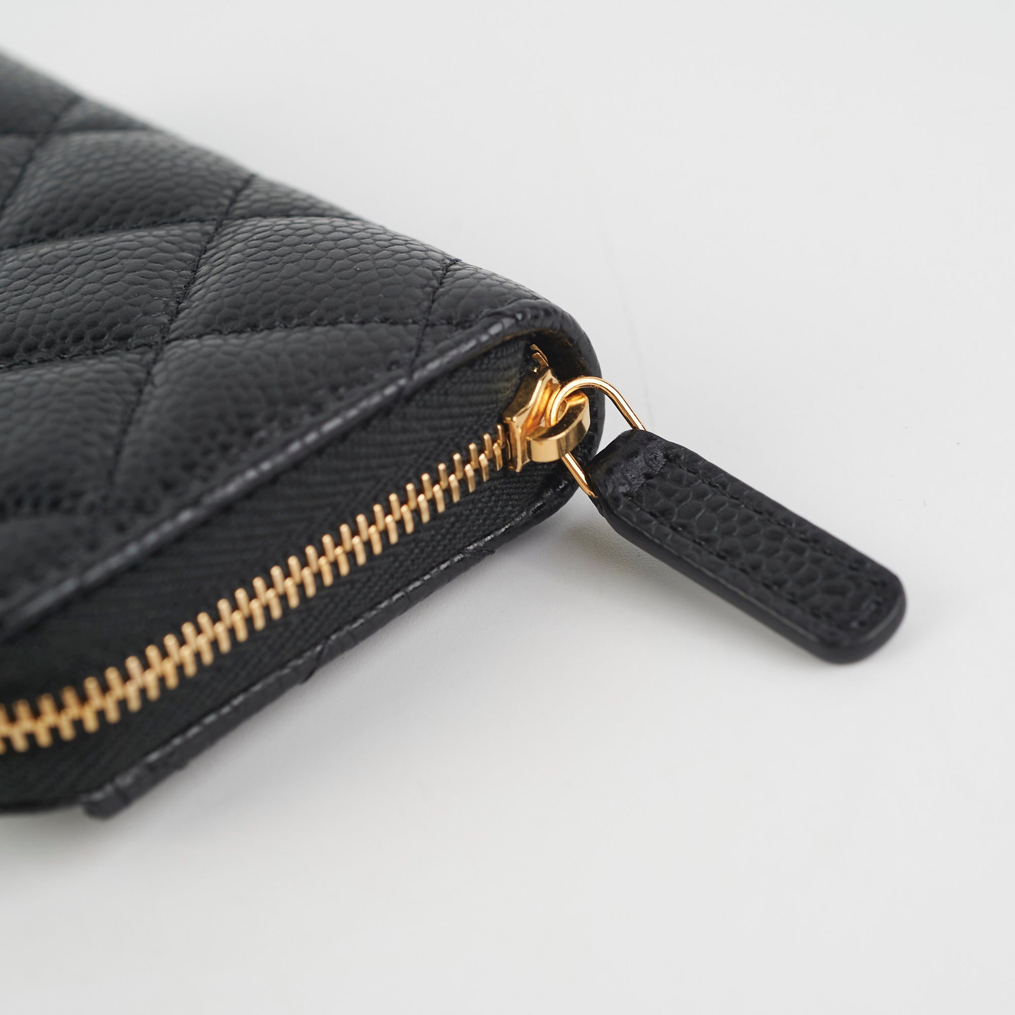 Chanel Caviar Leather Black Zipper Coin Purse Wallet for Women - Perfect for Everyday Use, Travel & Gift Giving