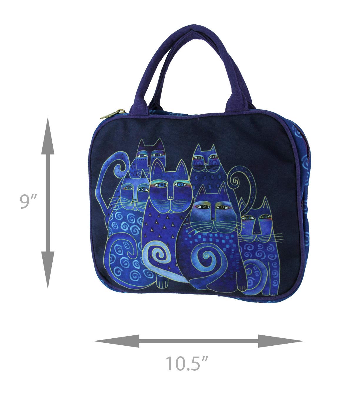 Laurel Burch Feline Friends Cosmetic Travel Tote Bag - Stylish Cat Print Makeup Organizer for Women | Perfect for Travel, Gym & Daily Essentials Storage