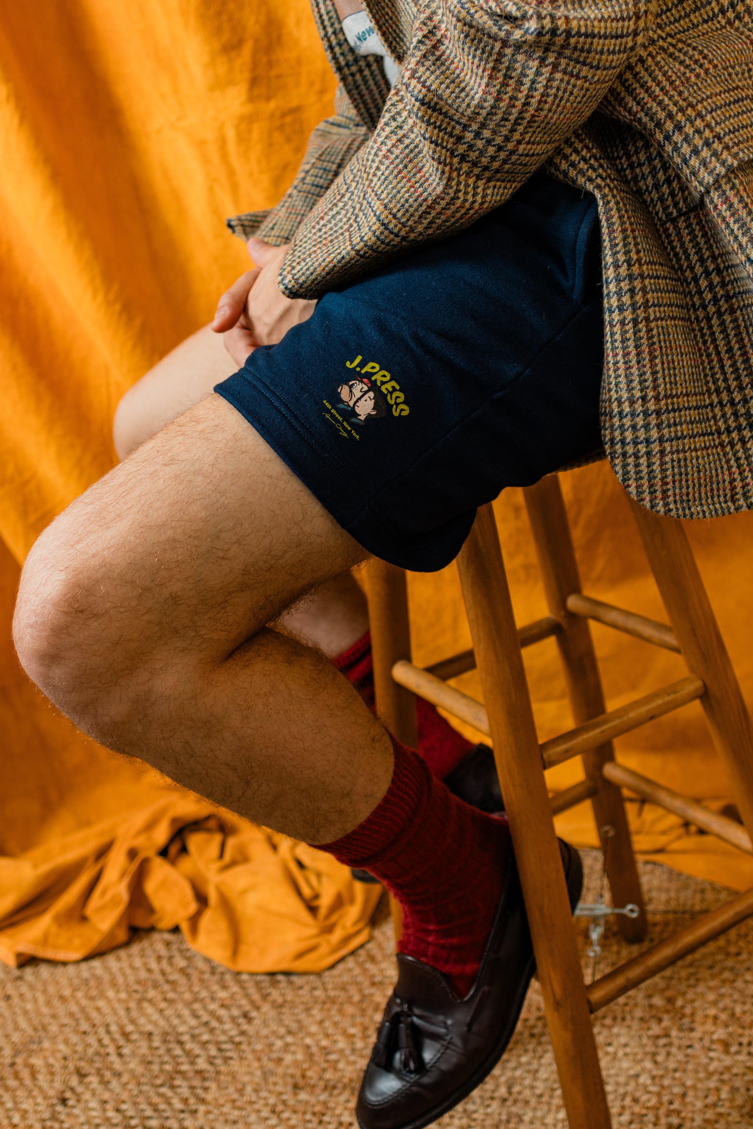 J. PRESS x AARON CHANG Men's Premium Cotton Shorts - Comfortable Casual Summer Shorts for Outdoor Activities, Beach, and Travel