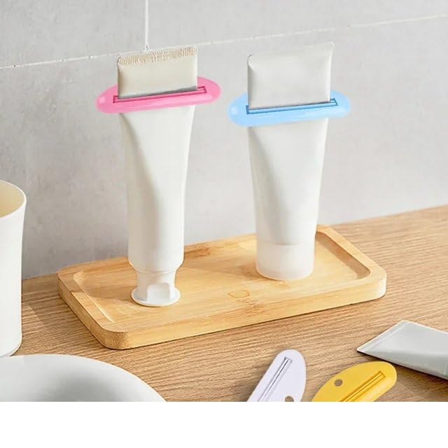 5Pcs White Plastic Toothpaste Tube Squeezer Dispenser - Toothpaste Saver Clip for Kids & Adults - Bathroom Organizer for Efficient Toothpaste Use - Perfect for Travel, Home & Daily Oral Care Routine