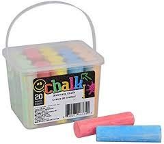 20-Piece Colorful Sidewalk Chalk Set - 5 Vibrant Non-Toxic Colors for Kids Outdoor Drawing & Play - Perfect for Driveway Art, Hopscotch & Summer Activities