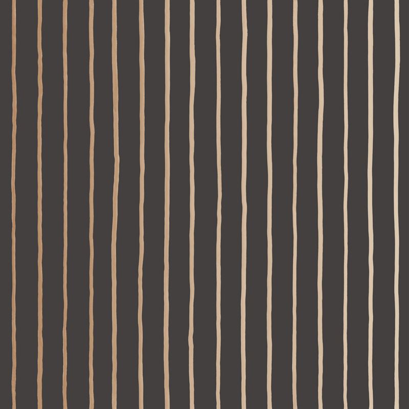 Cole and Son College Stripe Wallpaper - Charcoal and Gold Geometric Pattern for Living Room, Bedroom, or Office Decor