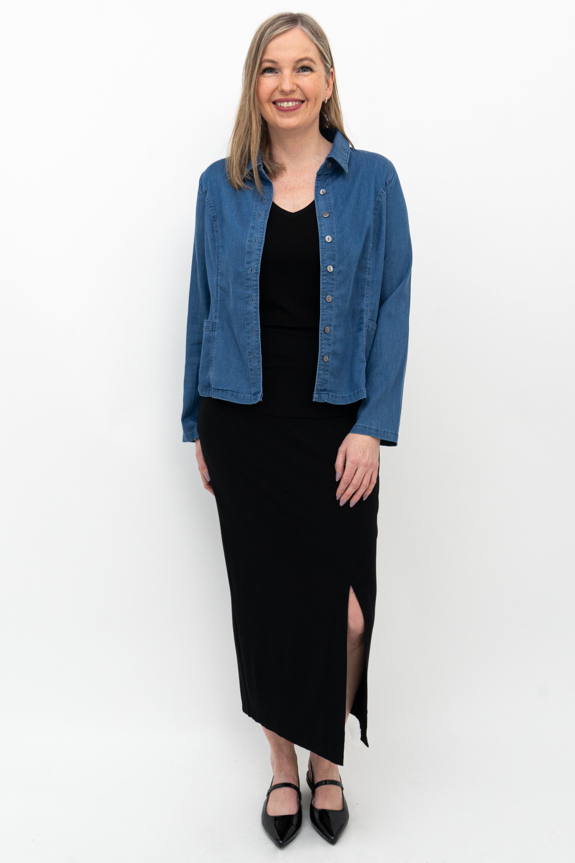 Stylish Holly Blouse - Premium Tencel Denim Top for Women | Perfect for Casual Outings, Office Wear & Date Nights