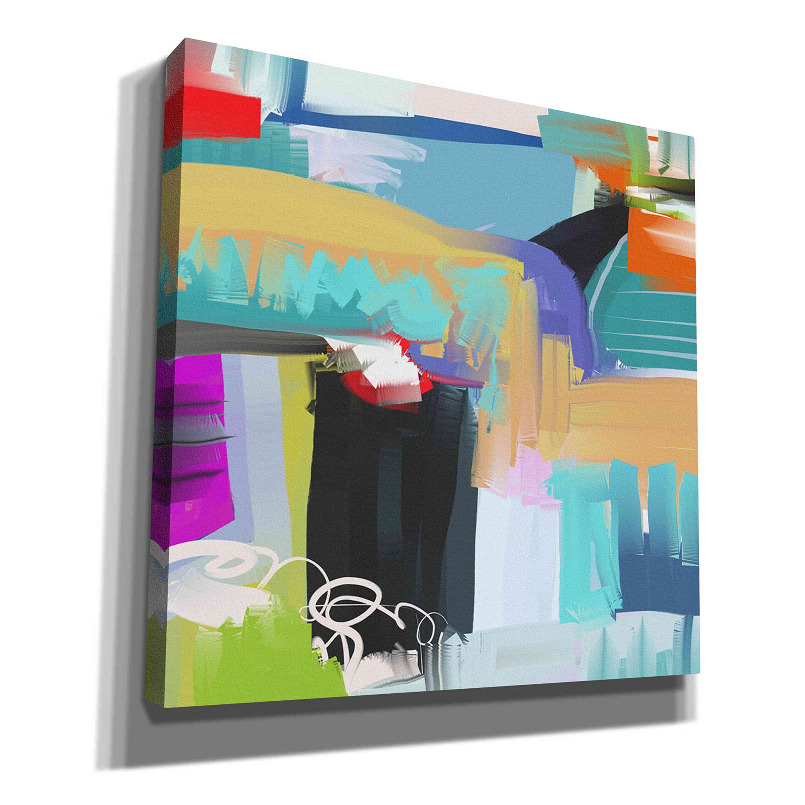 Epic Graffiti 'Pulsating Energy' by Christine Auda - 26x26 Inch Modern Canvas Wall Art for Living Room, Bedroom & Office Decor - Vibrant Abstract Painting for Urban Style Home Interior Design
