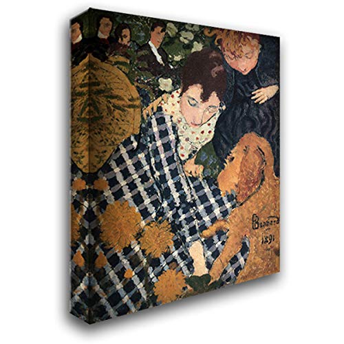 Pierre Bonnard Woman with Dog 20x24 Gallery Wrapped Canvas Art Print - Vintage French Impressionist Painting - Perfect for Living Room, Bedroom or Office Wall Decor