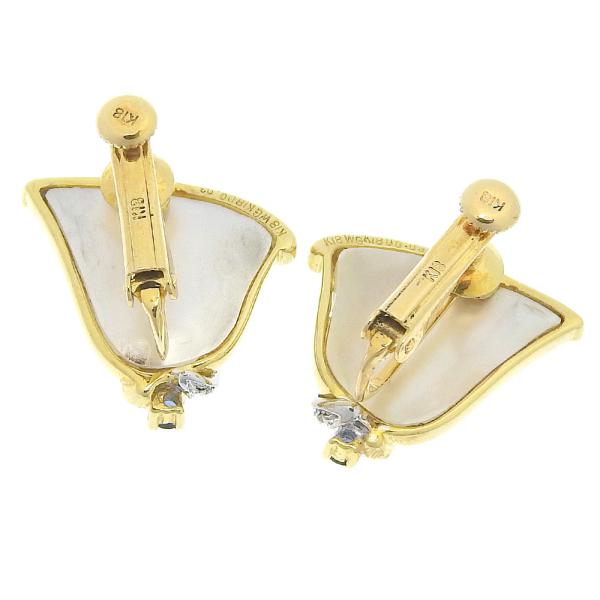 18K Gold Diamond & Sapphire Shell Earrings for Women – Luxury Handmade Jewelry Gift for Birthday, Anniversary & Wedding – Elegant Beach Party & Evening Wear Accessories