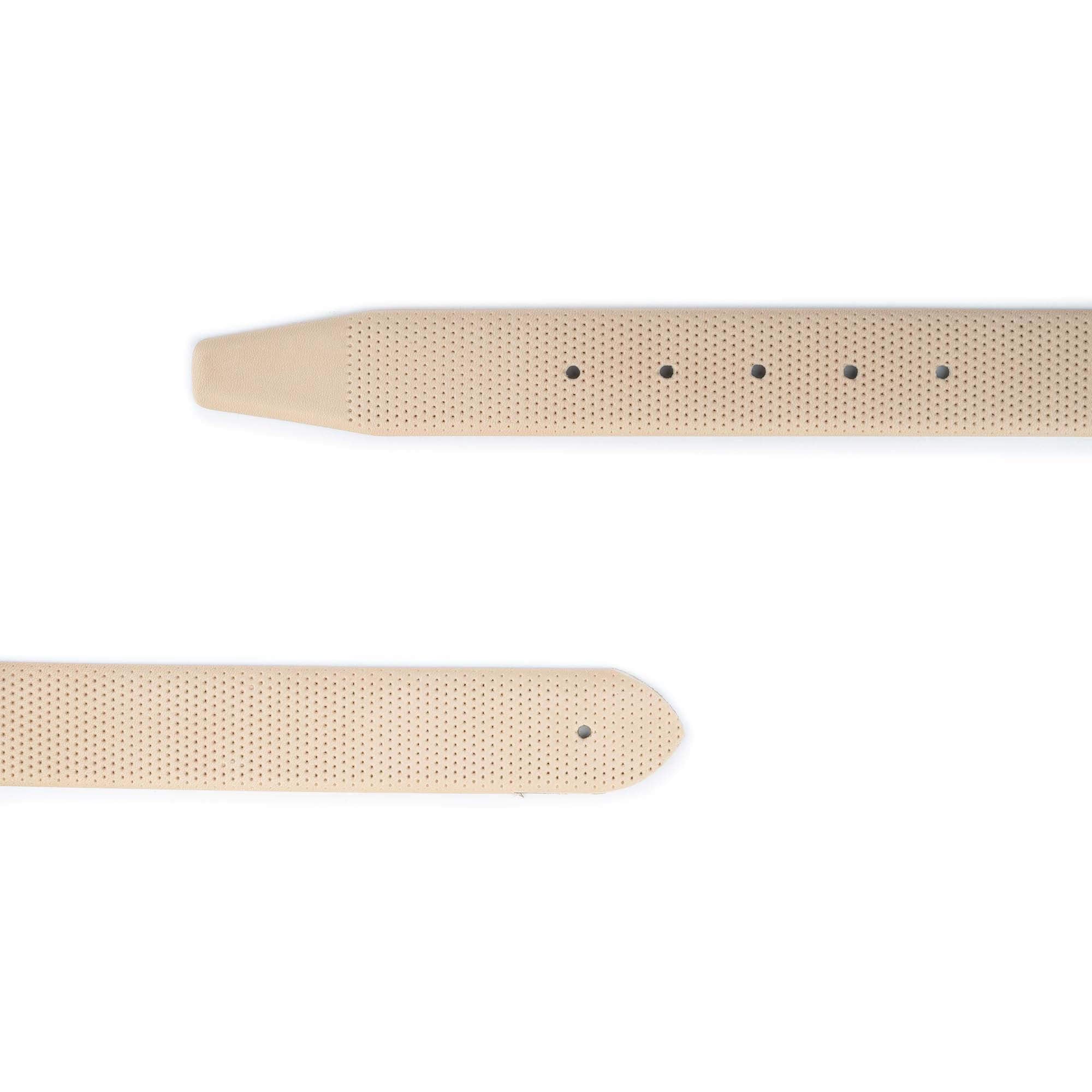 Genuine Leather Dotted Beige Belt Strap - Premium Replacement for Dunhill Buckles | Classic & Stylish Accessory for Men's Fashion