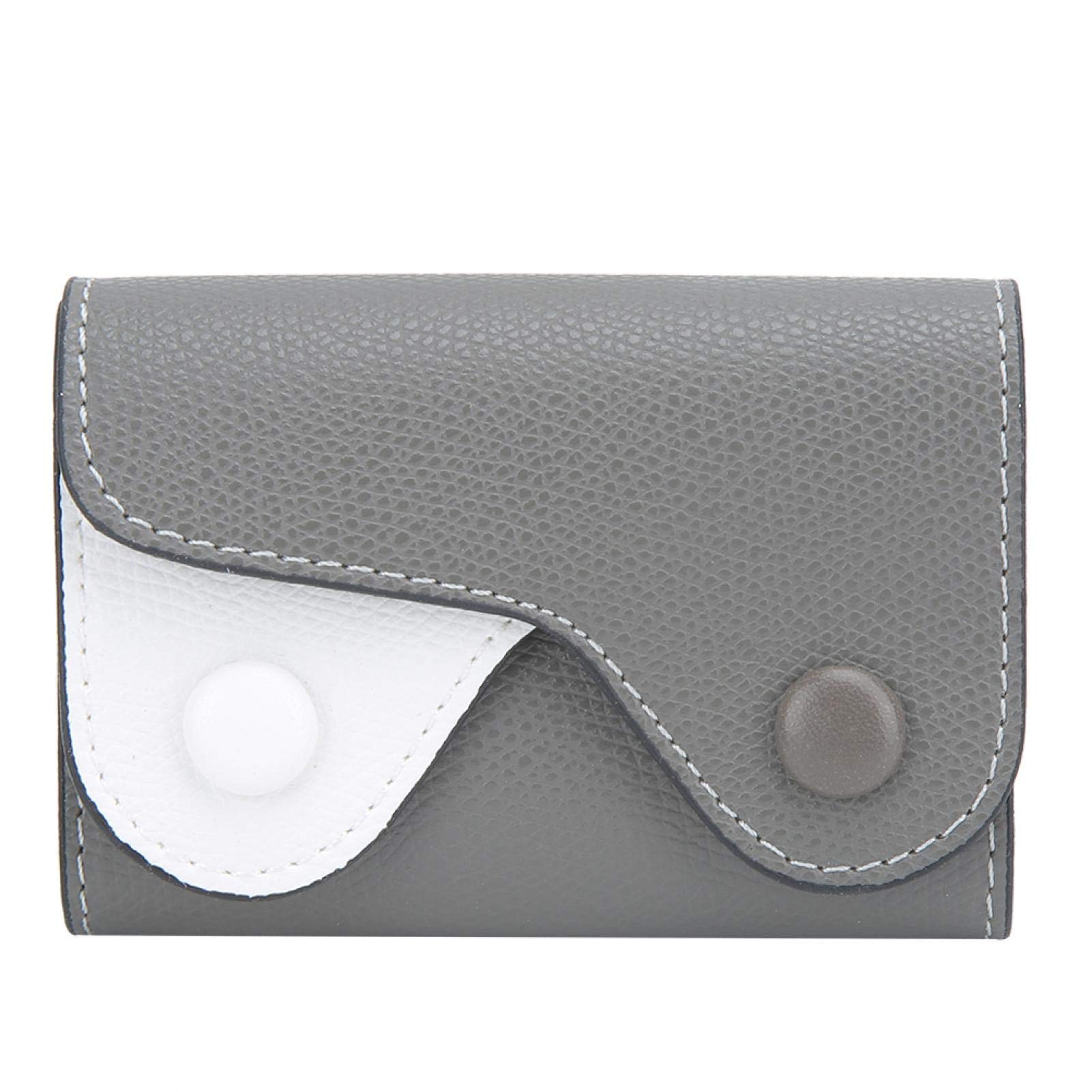 Mini Credit Card Holder - Slim RFID Blocking Wallet for Women & Men, PU Leather Anti-Theft Card Case with Coin Pocket, Cute Cartoon Pattern (Grey) - Perfect for Travel, Daily Use & Gift Giving