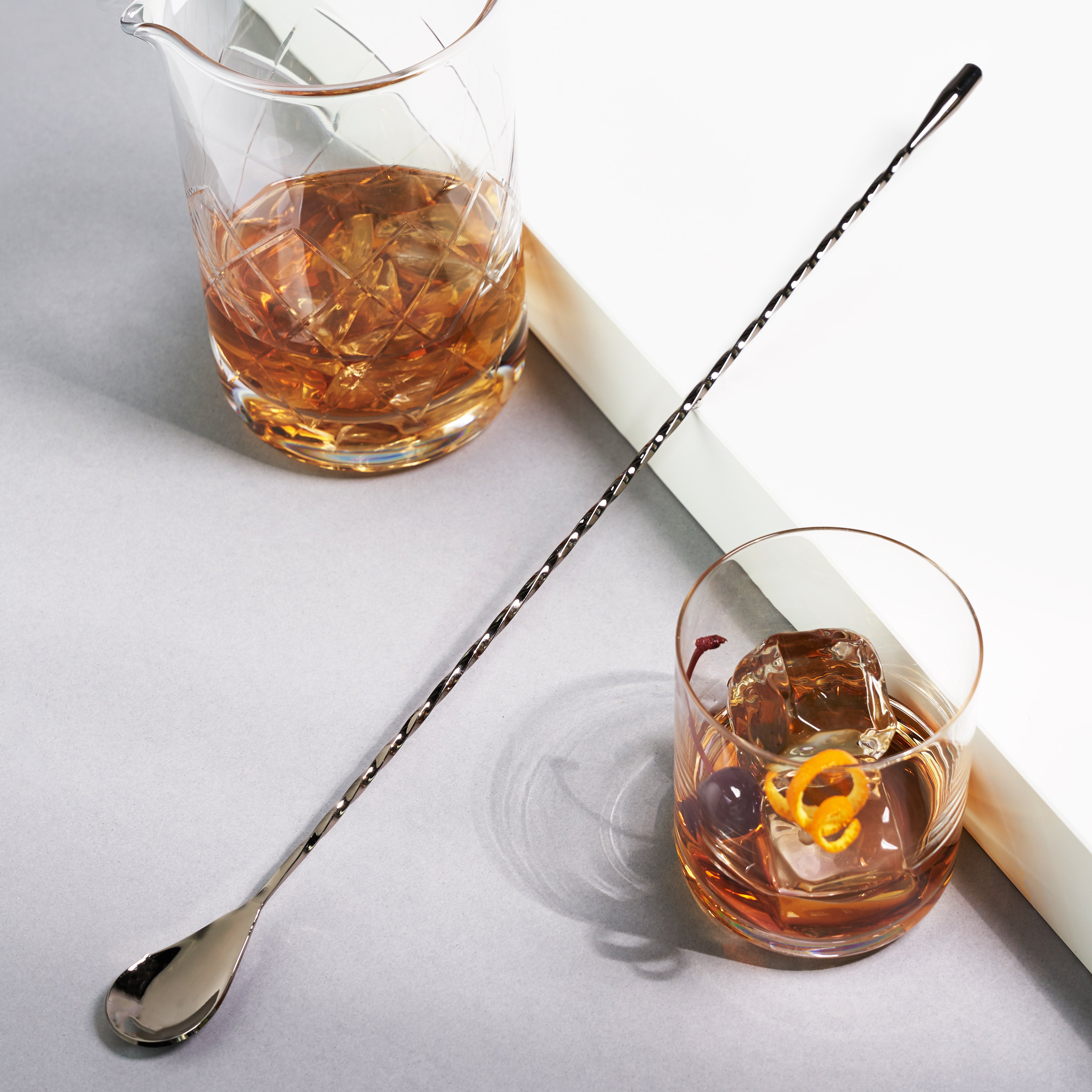 Warren 40cm Weighted Bar Spoon - Premium Stainless Steel Cocktail Mixing Tool for Bartenders & Home Use - Perfect for Mixing, Stirring & Layering Drinks