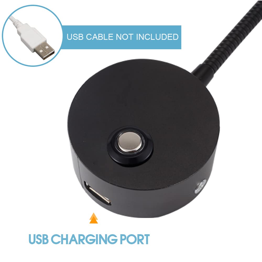 Dimmable RV Reading Light with USB Charging Port - 12V DC LED Interior Light for Campers, Vans, Boats & Motorhomes - Flexible Gooseneck Design - 2 Pack Black - Perfect for Night Reading & Charging Devices On The Road