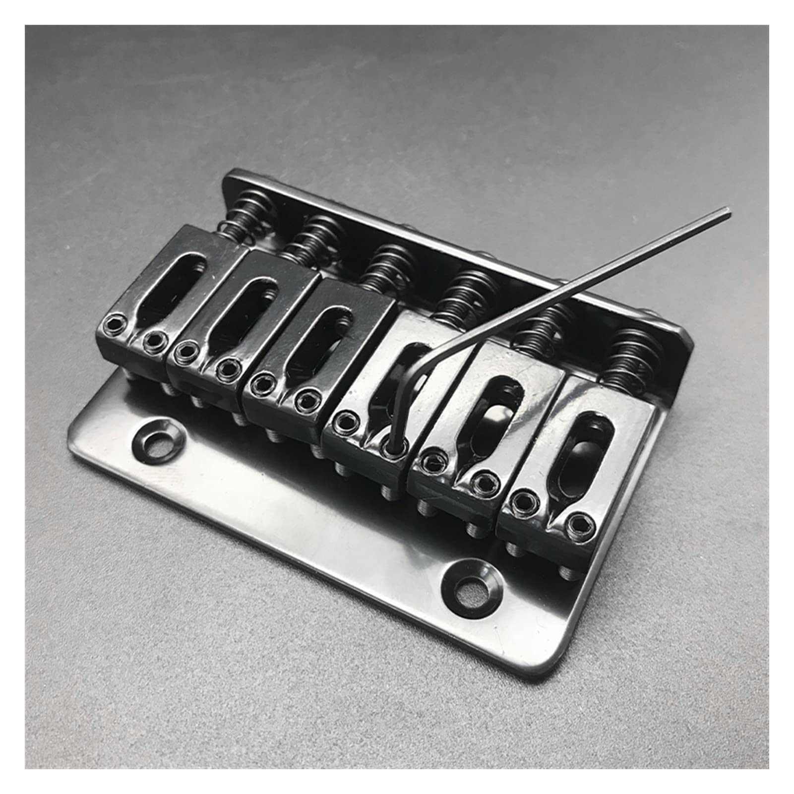 6-Piece 65mm Electric Guitar Tailpiece Bridge Set for SQ/ST Style Guitars - Black Replacement Bridge Parts - Perfect for Guitar Upgrades & Repairs