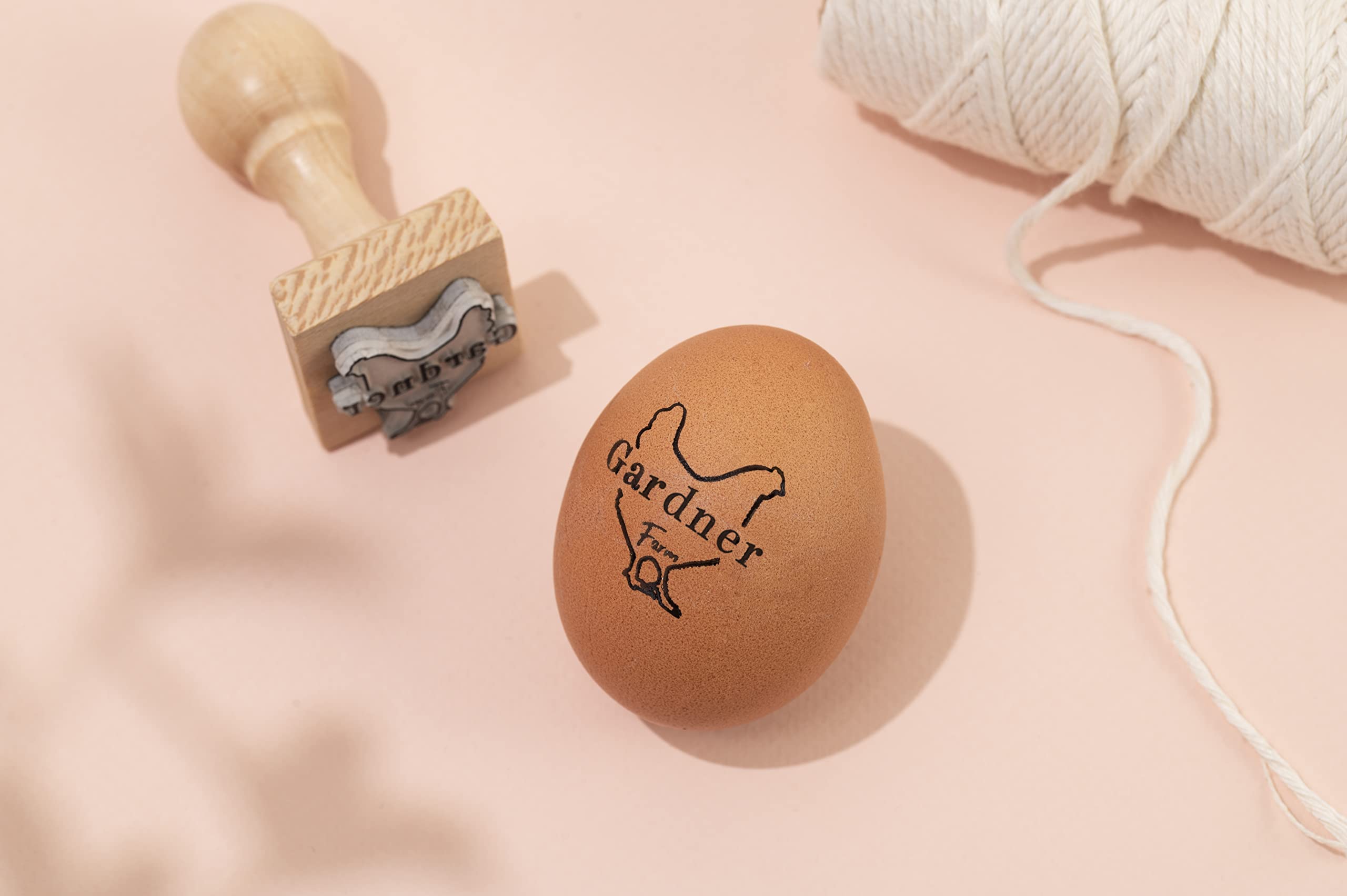 Personalized Egg Stamp for Fresh Eggs - Custom Chicken Egg Wooden Rubber Stamper with Self-Inking Black Ink | Farm & Kitchen Use | Unique Mini Logo Design for Egg Labeling & Packaging