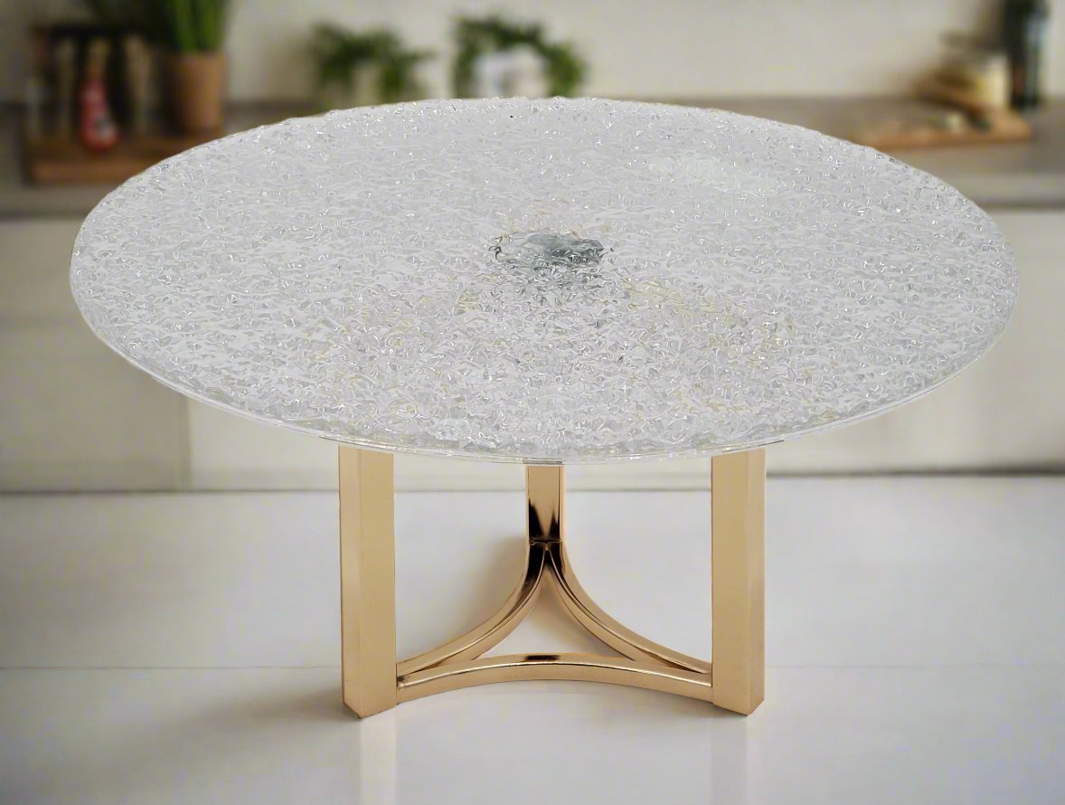 13.5x7 Inch Round Gold Stand with Plate - Elegant Display for Jewelry, Watches, and Small Decor - Perfect for Home, Office, and Retail Showcases
