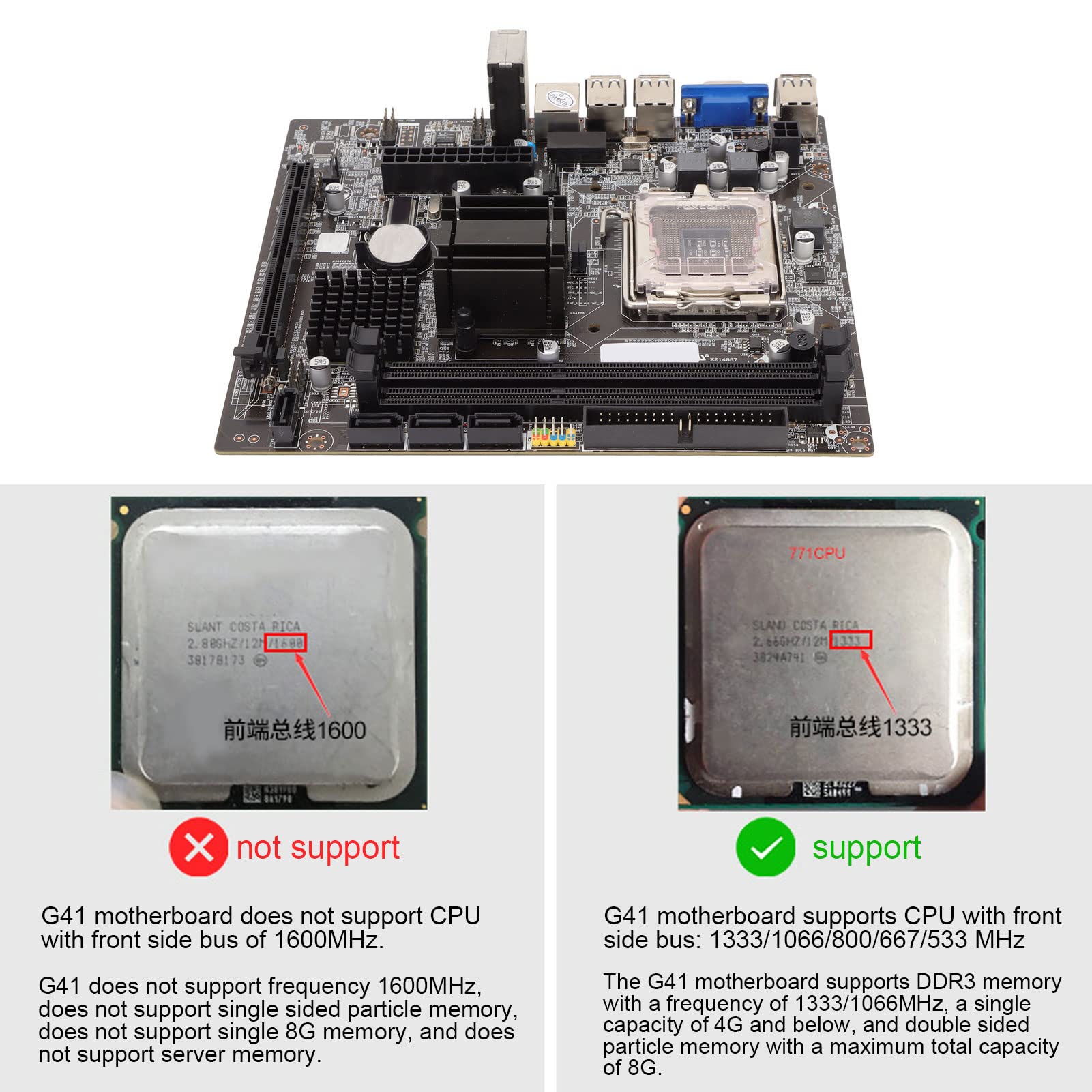PENO Desktop Motherboard - DDR3 x2 Slots, ATX Form Factor for PC Builds & Upgrades | Ideal for Gaming, Office & Home Computers