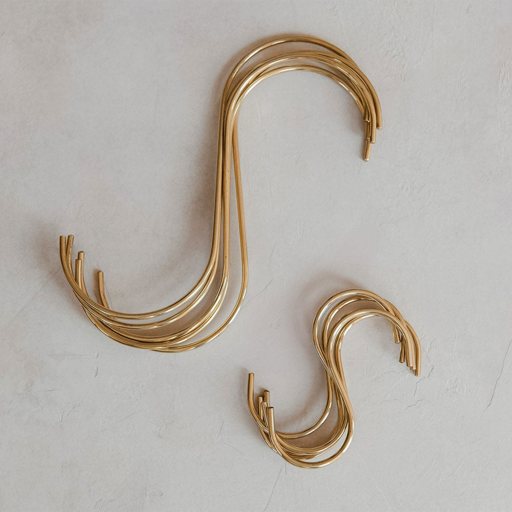 Utility Hook in Unlacquered Brass - Heavy Duty Wall Hooks for Hanging Coats, Hats & Kitchen Utensils | Perfect for Home, Garage & Office Organization