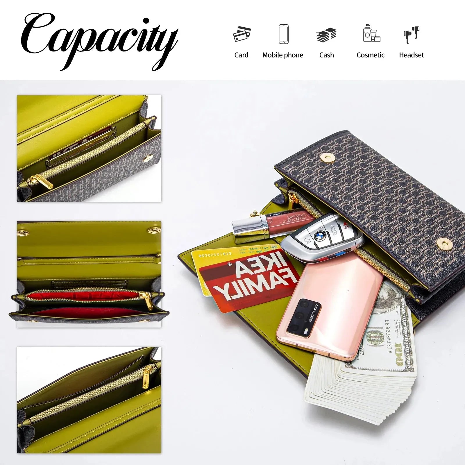 Stylish Women's Chain Strap Clutch Bag - Elegant Evening Purse for Parties, Weddings & Special Occasions