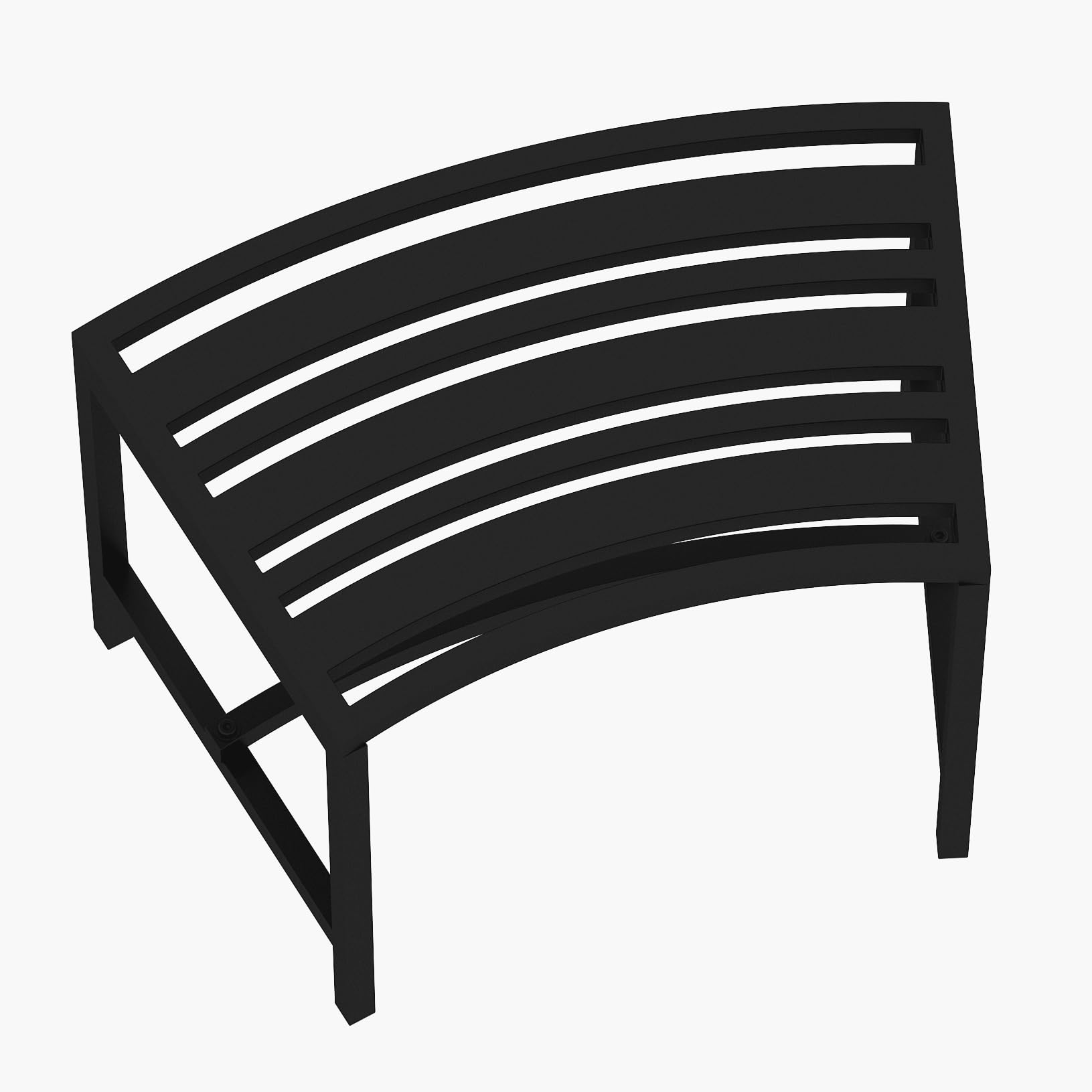4-Piece Black Metal Curved Fire Pit Bench Set - Heavy Duty Steel Outdoor Seating for Garden, Patio, Porch & Backyard - Backless Design Doubles as Plant Stand - Perfect for Campfires, Outdoor Gatherings & Garden Decor