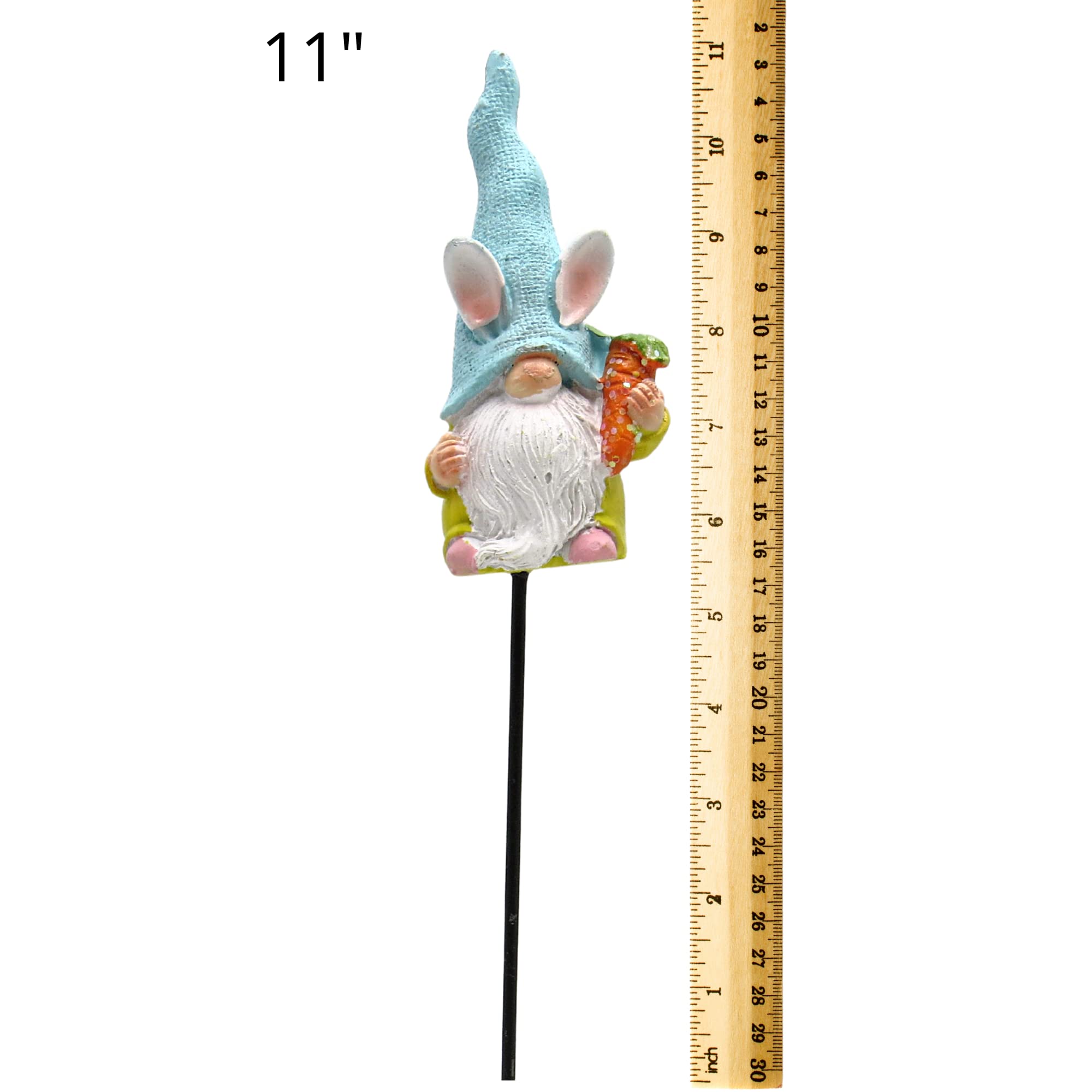 Needzo Miniature Spring Garden Gnome Statue - Pastel Bunny Ear Gnome Lawn Decor (2-Pack, 11 Inch) - Easter Outdoor Home Decorations, Perfect Gift for Gardeners & Nature Lovers - Ideal for Yard, Patio, Flower Beds & Seasonal Displays