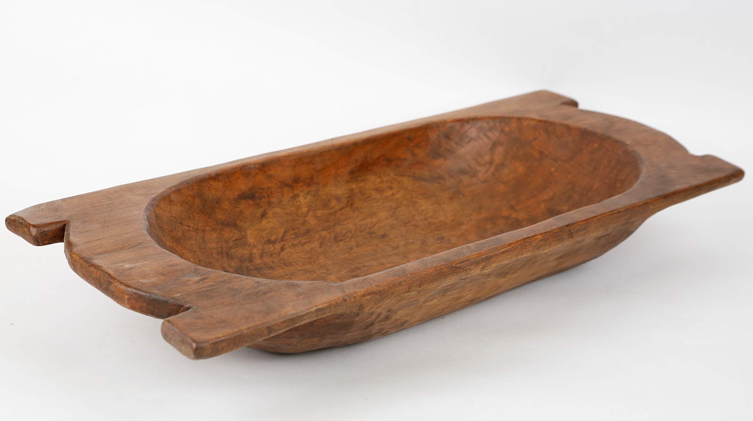 Eurostyle Deep Trencher Dough Bowl With Handles - Large Wooden Mixing Bowl for Baking, Cooking & Serving - Perfect for Bread Making, Pizza Dough, Salad, and Kitchen Decor
