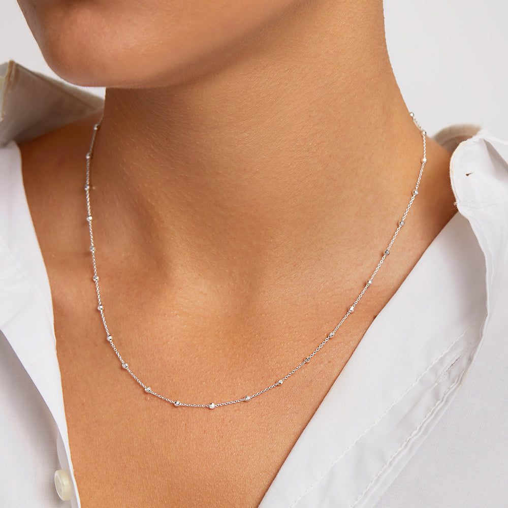 Elegant Silver Bauble Chain Necklace for Women | Trendy Layering Jewelry for Parties, Date Nights & Everyday Wear