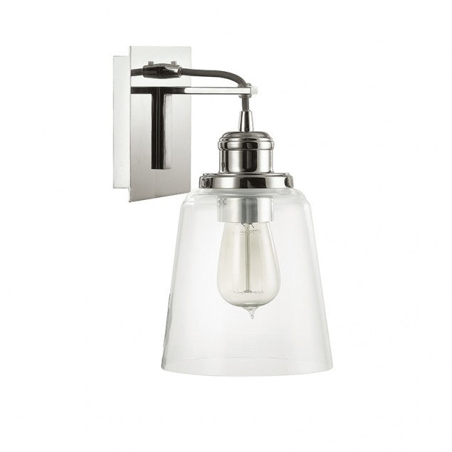 Stylish Rutledge Glass Wall Sconce - Elegant Lighting Fixture for Bedroom, Living Room & Hallway Decor
