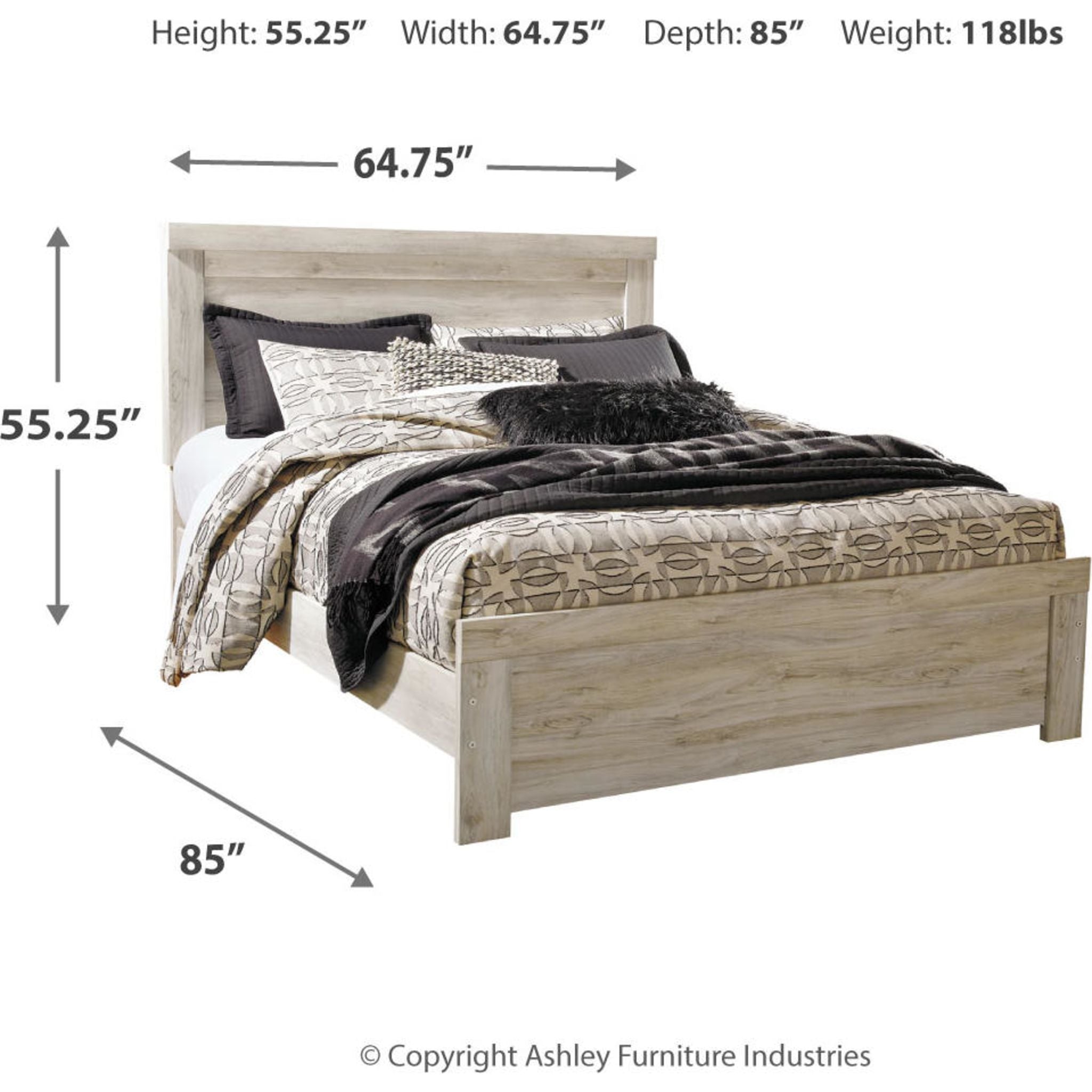 Bellaby 5-Piece Queen Size Bedroom Furniture Set - White Wash Finish for Master Bedroom & Guest Room Decor