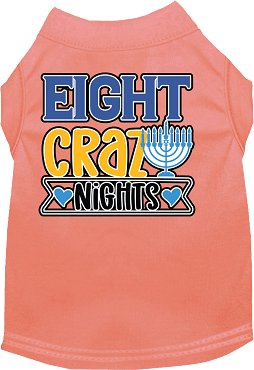 Eight Crazy Nights Screen Print Dog Shirt - Funny Christmas Pet Apparel in Multiple Colors - Perfect for Holiday Parties & Festive Pet Photos