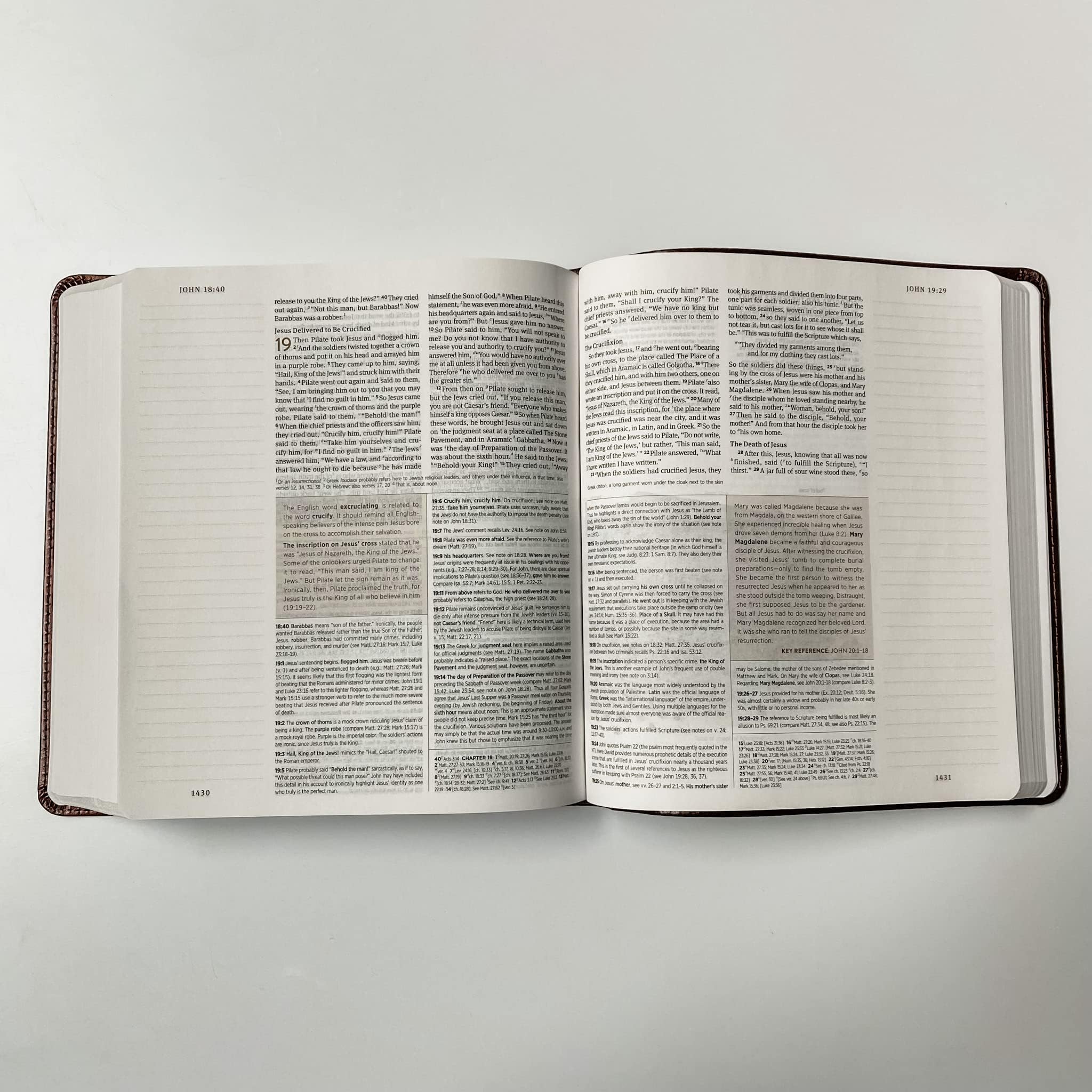 Hand Lettered & Laser Engraved ESV Journaling Study Bible - Personalized Holy Bible with Wreath Design | Custom Name Engraving Available | Perfect for Bible Study, Gift Giving & Spiritual Reflection