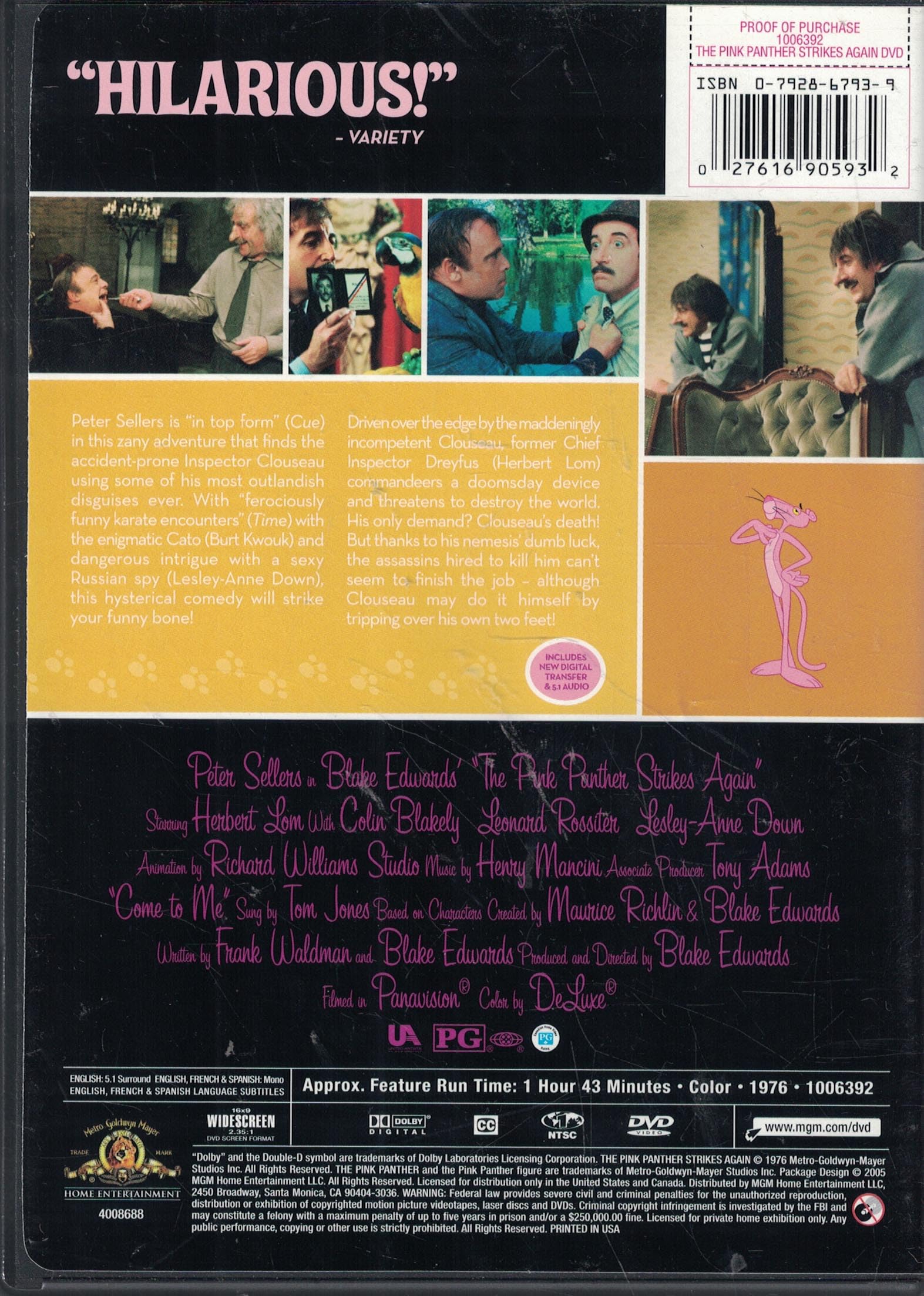 The Pink Panther Strikes Again DVD - Classic Comedy Movie for Family Movie Night & Collectors