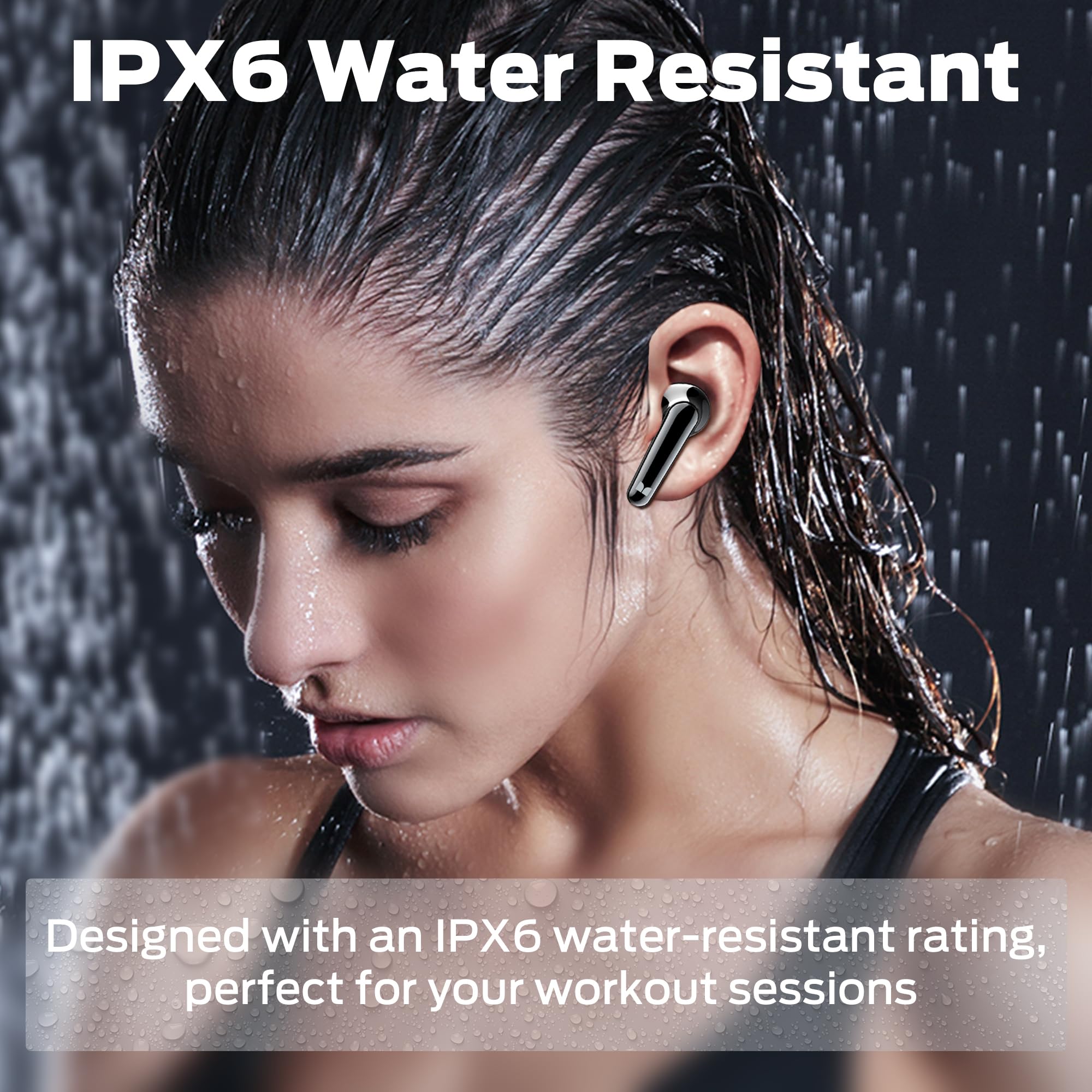 Monster N-Lite 203 Wireless Earbuds Bluetooth 5.3 - HiFi Stereo Sound, 30H Playtime, Type-C Fast Charging, HD Calls, Touch Control, IPX6 Waterproof in-Ear Headphones for Gym, Running, Workout & Travel