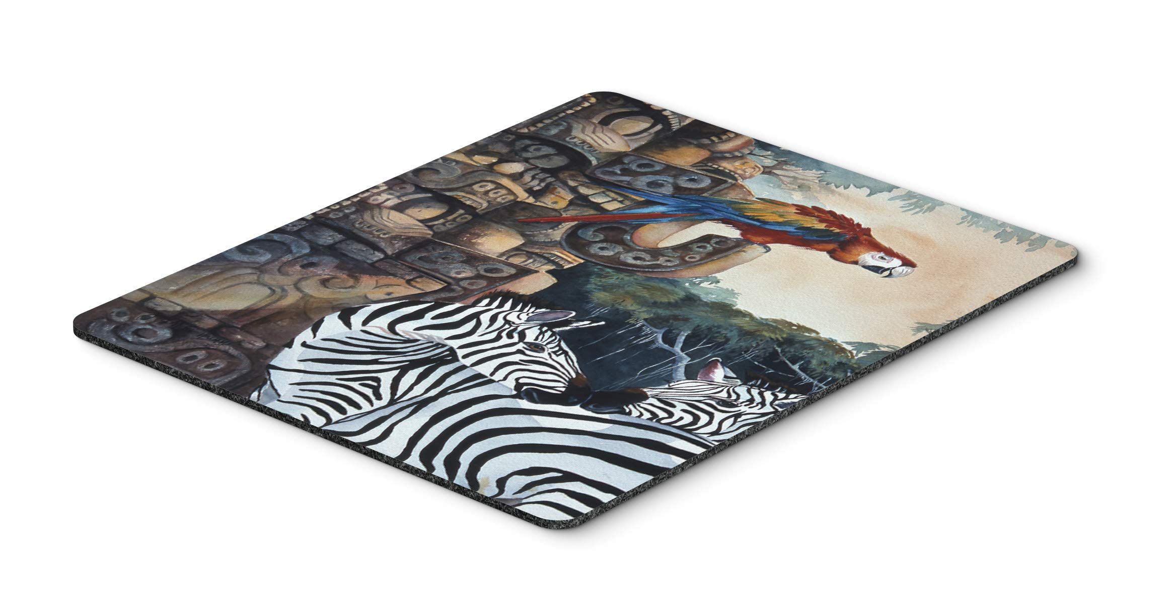 Zebra and Parrot Mouse Pad - Large Washable Non-Slip Desk Mat for Home Office, Gaming & Computer Work | Heat Resistant Hot Pad & Trivet for Kitchen Use