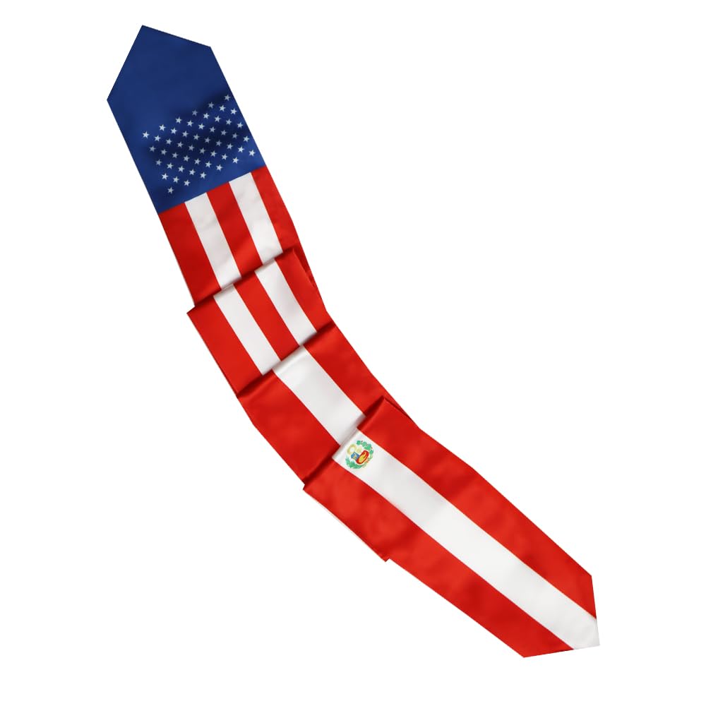 Peru Flag Graduation Stole - Double Sided Sash Scarf for International Students - Graduation Ceremony Gift & Decoration for College, University Commencement