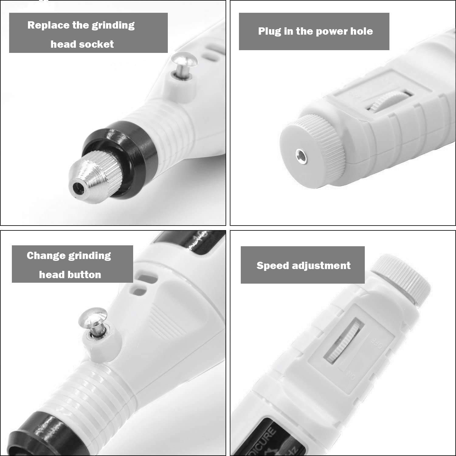Electric Nail Drill Kit - 15000 RPM Professional Manicure Pedicure Machine with Sanding Bands & Bits | Portable Nail File for Home & Salon Use | Perfect for Nail Art, Acrylics & Gel Polish Removal