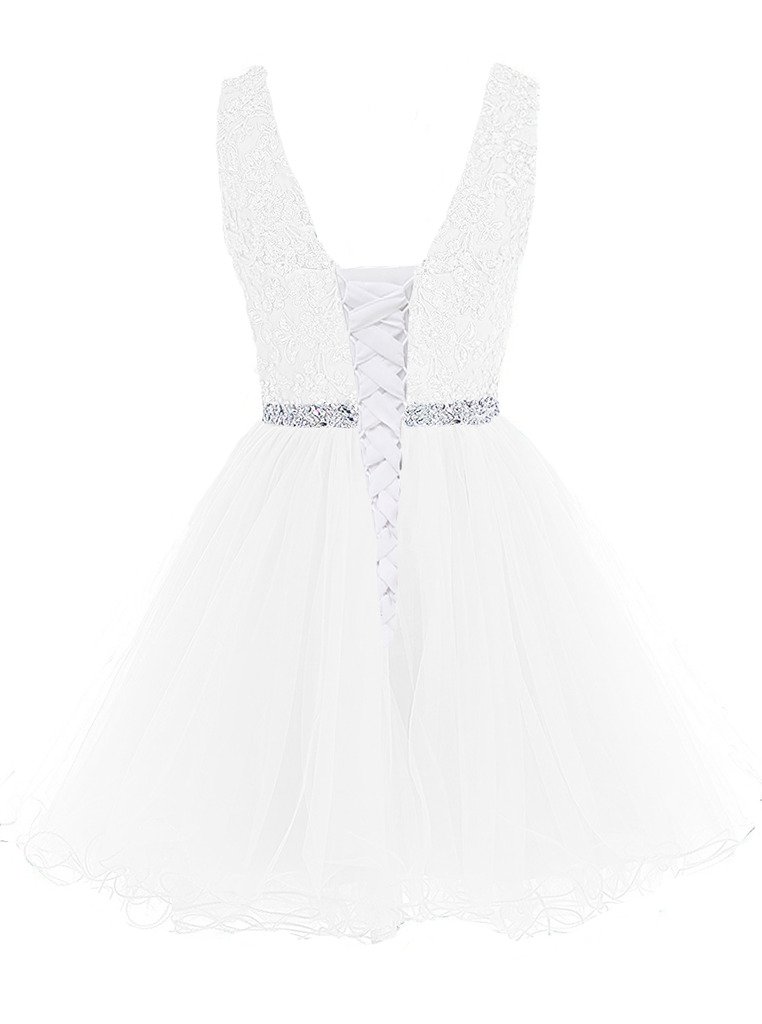 Aiyi Sheer Bateau Beaded Lace Tulle Short Prom Homecoming Dress Plus Size Violet US 16W - Elegant Party Gown for Formal Dances, Weddings & Special Occasions