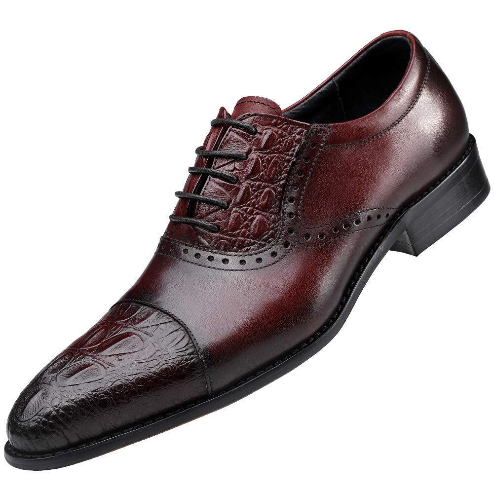 Men's Genuine Leather Oxford Dress Shoes - Business Casual & Formal Wear for Office, Wedding & Professional Occasions