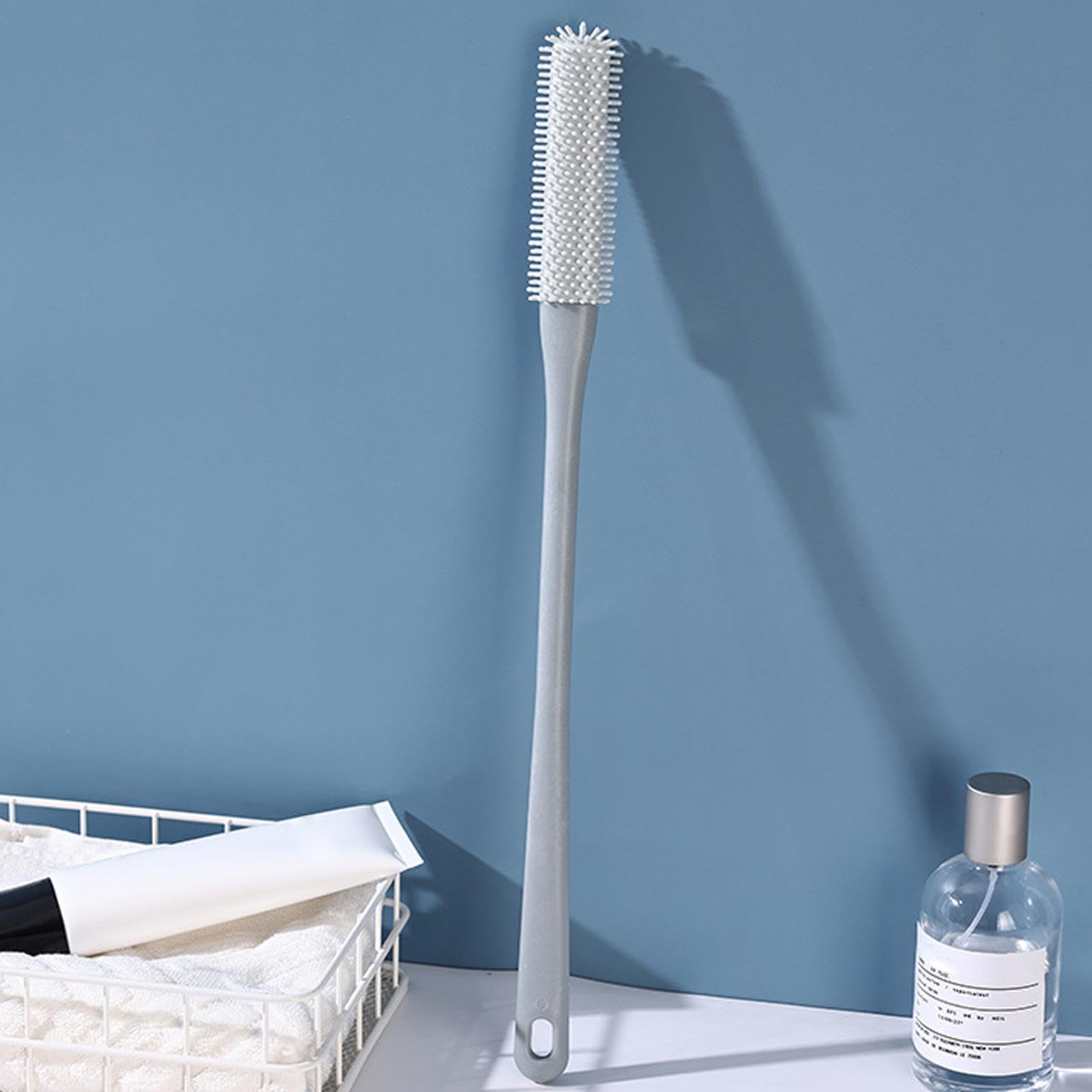Silicone Toe Brush for Cleaning Toe Gaps - Long Handle Shower Foot Scrubber for Elderly & Seniors - Perfect for Bathroom Hygiene and Pedicure Care
