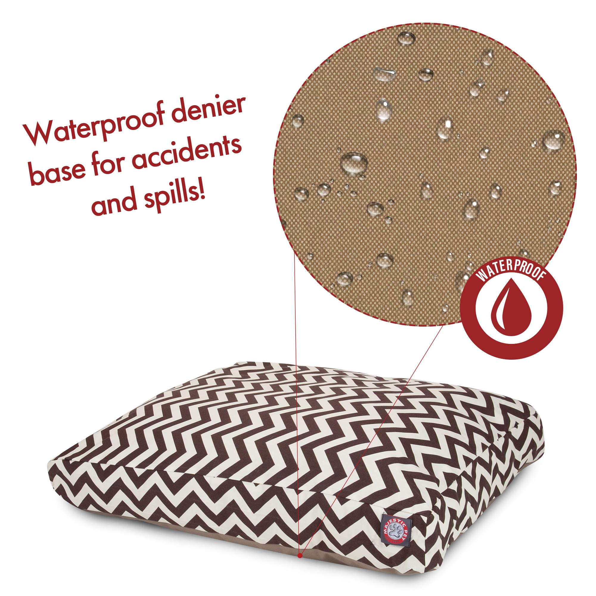 Majestic Pet Chevron Rectangle Washable Dog Bed – Non-Slip Comfortable Crate Bed with Removable Cover – Medium Size Chocolate Polyester Fiber Pet Bed for Dogs – Perfect for Kennels, Crates & Home Lounging