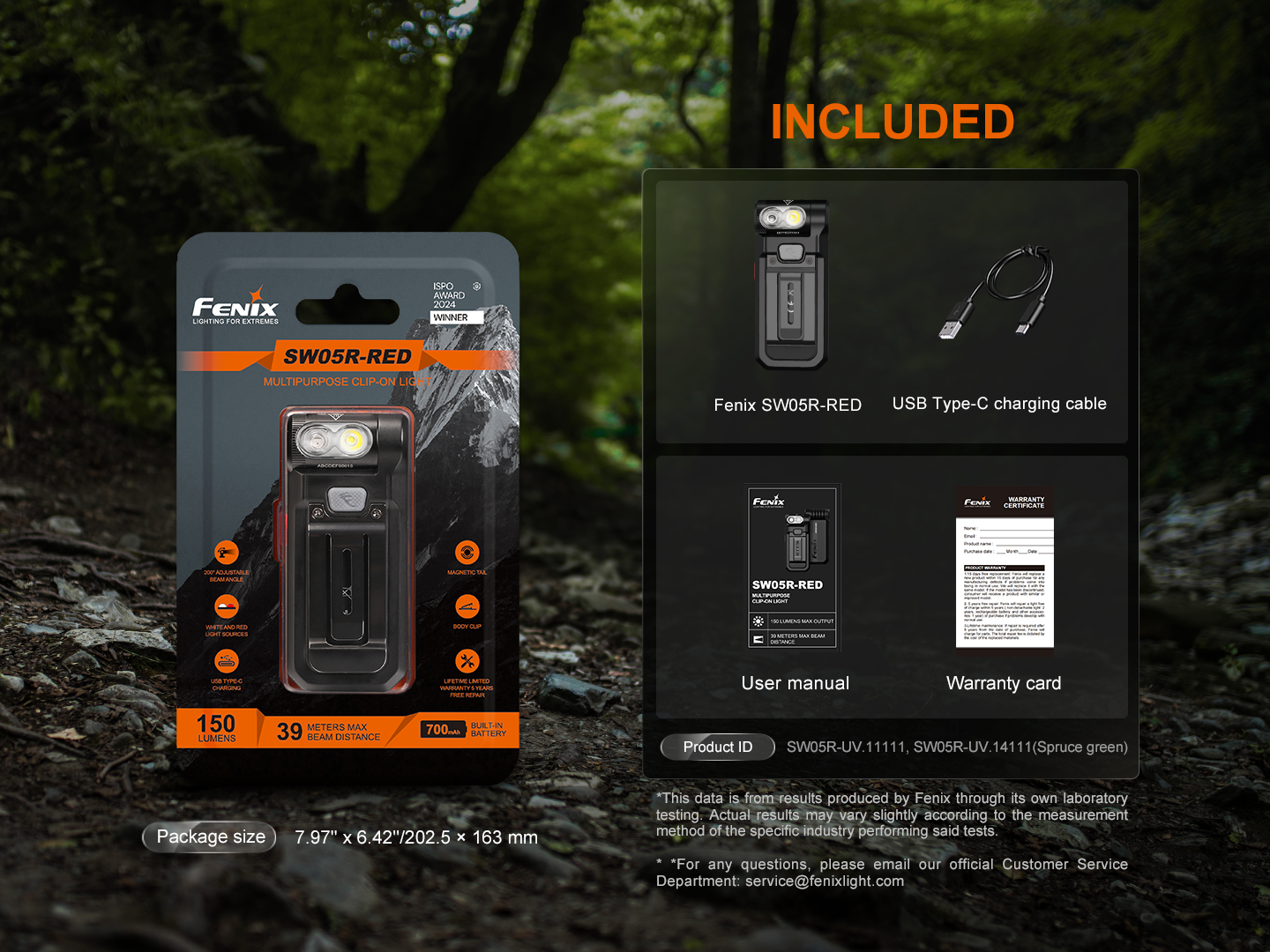 Fenix SW05R Multipurpose Clip On Light - Red & UV Output for Camping, Hiking, and Emergency Use