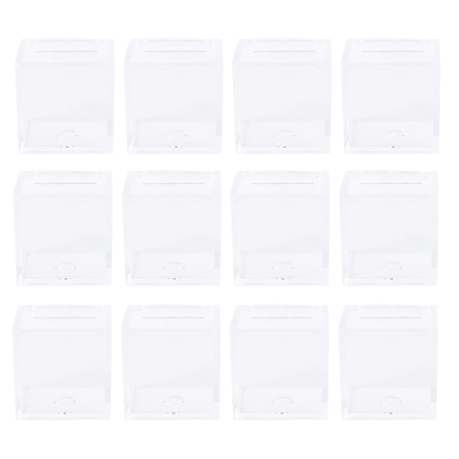 TEHAUX 12Pcs Clear Plastic Candy Gift Boxes - Square Transparent Favor Containers for Cupcakes, Cookies, Party Favors & Wedding Treats | Perfect for Birthday Parties, Baby Showers & Holiday Gift Packaging