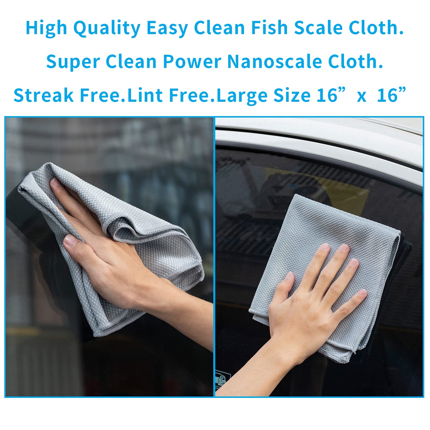 Premium Nanoscale Microfiber Cleaning Cloths - 6 Pack Streak-Free Glass & Surface Cleaning Towels for Windows, Car Mirrors, Windshields - Ultra Soft Lint-Free Polishing Cloths for Home, Office & Auto Care (Green)