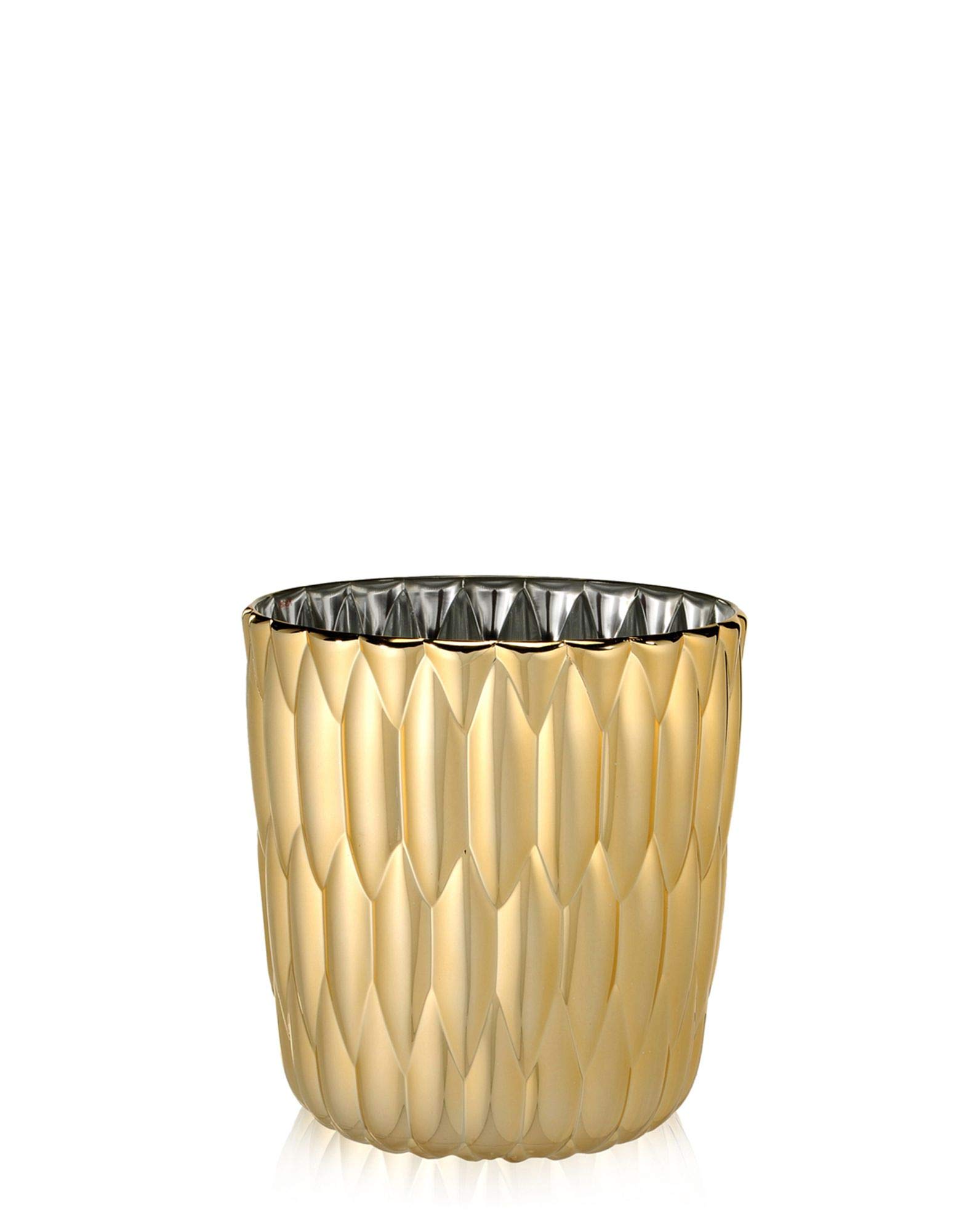 Kartell Jelly Vase by Patricia Urquiola - Set of 2 Modern Metallic Gold Glass Vases for Home Decor, Wedding Centerpieces & Luxury Gift Giving