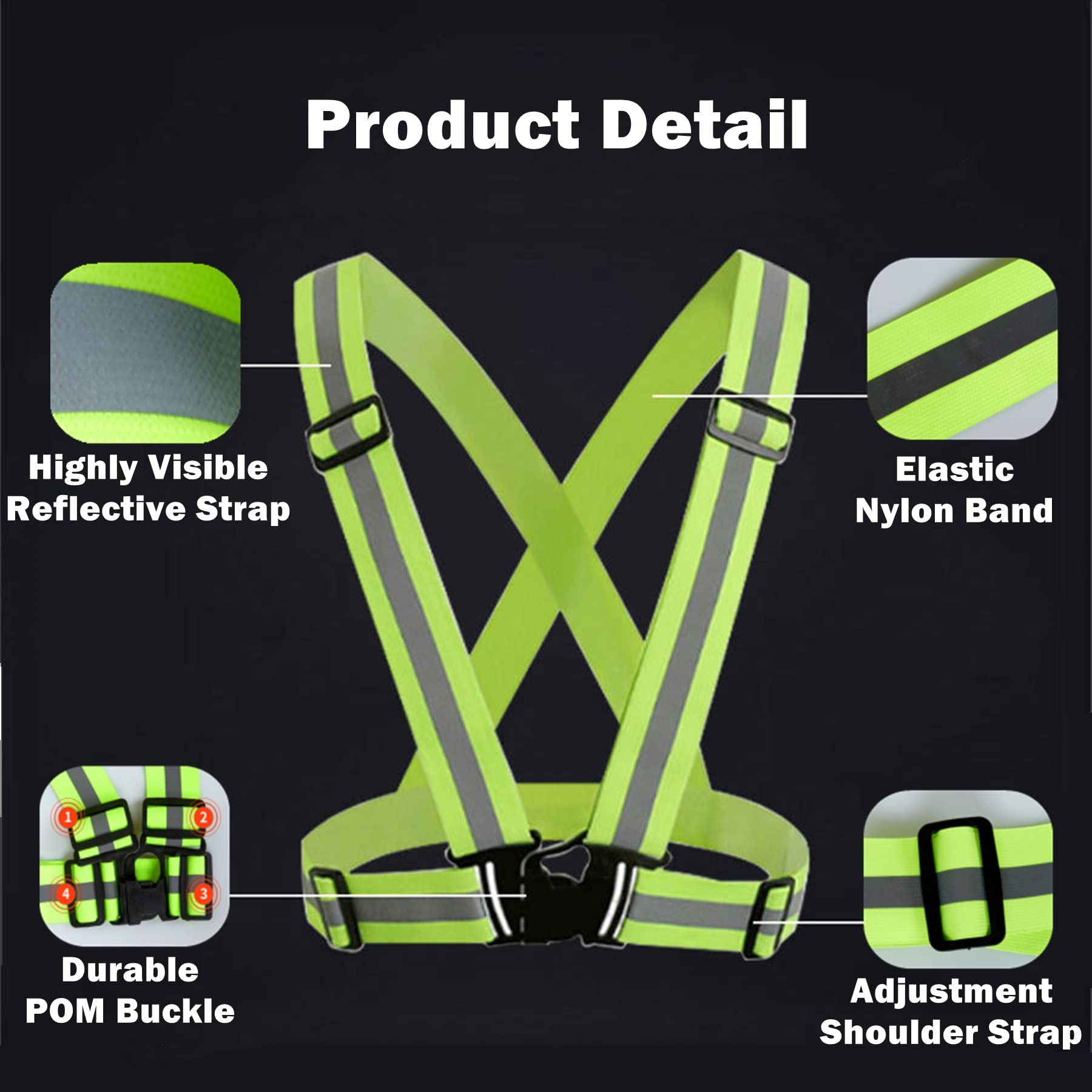 High Visibility Reflective Running Gear Set - 3-Piece Reflective Vest, Armband & Belt for Night Cycling, Walking & Jogging - Safety Reflective Gear for Men, Women & Kids - Perfect for Road Runners, Cyclists & Outdoor Enthusiasts