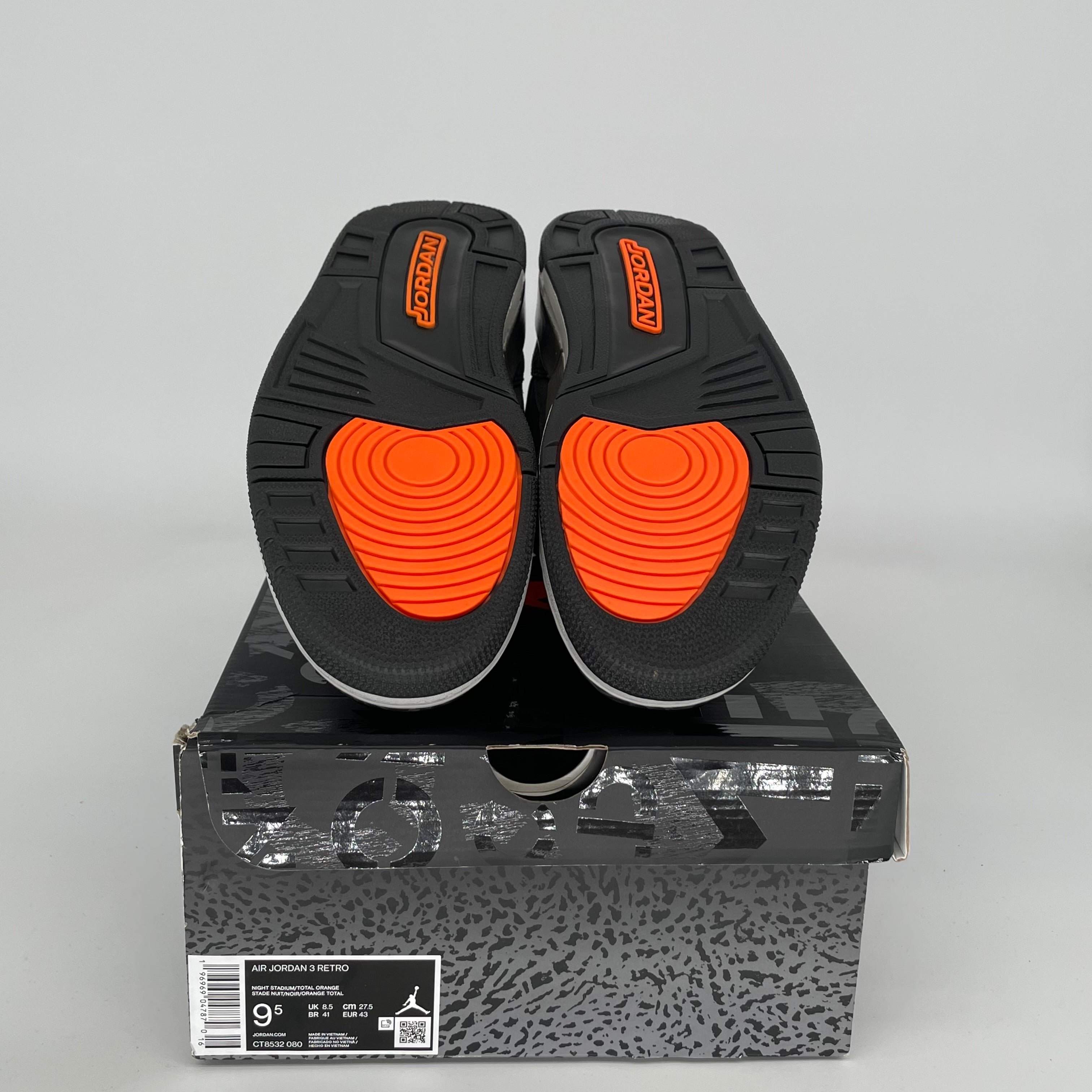 AIR JORDAN 3 FEAR Basketball Shoes Men's Size 9.5 (CT8532-080) - Retro Style Sneakers for Streetwear & Casual Outfits
