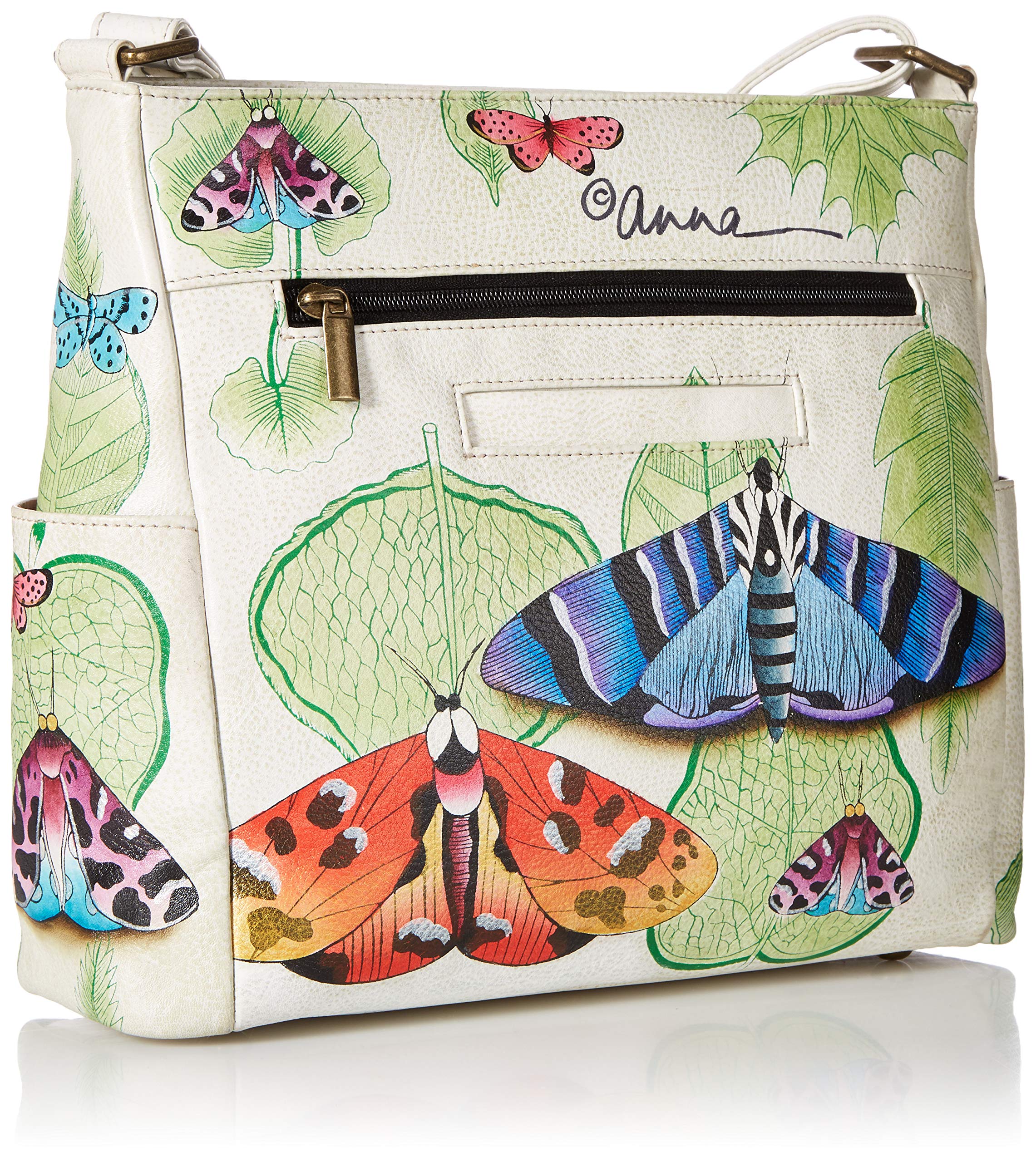 Anuschka Hand-Painted Genuine Leather Crossbody Purse for Women - Stylish Shoulder Bag with Side Pockets - Perfect for Travel, Shopping & Everyday Use