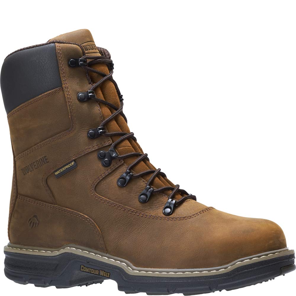 Wolverine Men's Marauder Work Boots - Durable Leather Steel Toe Boots for Construction & Outdoor Work - Comfortable Safety Shoes for Heavy Duty Jobs