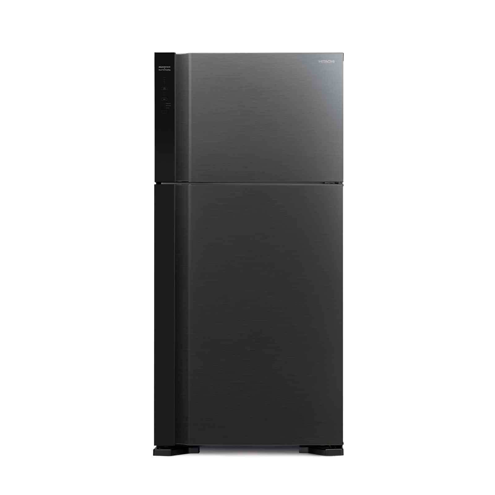 Hitachi 544L 2-Door Refrigerator RV690P7MSBBK - Energy Efficient Large Capacity Fridge for Home, Kitchen & RV Use